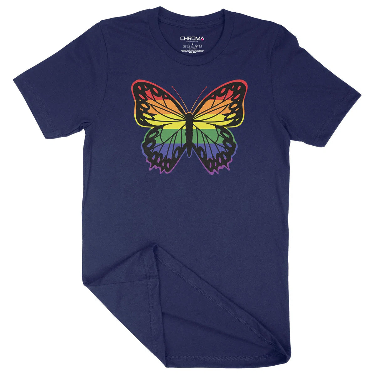 Rainbow Butterfly LGBTQ | Unisex Adult T-Shirt Chroma Clothing