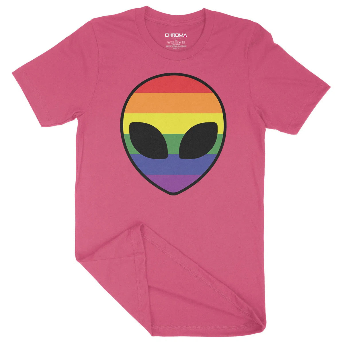 Rainbow Alien Head LGBTQ | Unisex Adult T-Shirt Chroma Clothing