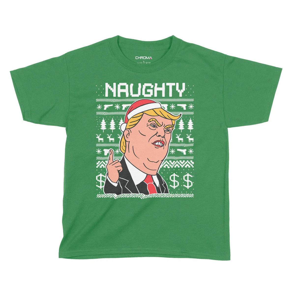 Naughty Trump Festive Fun | Kids Christmas T-Shirt Chroma Clothing