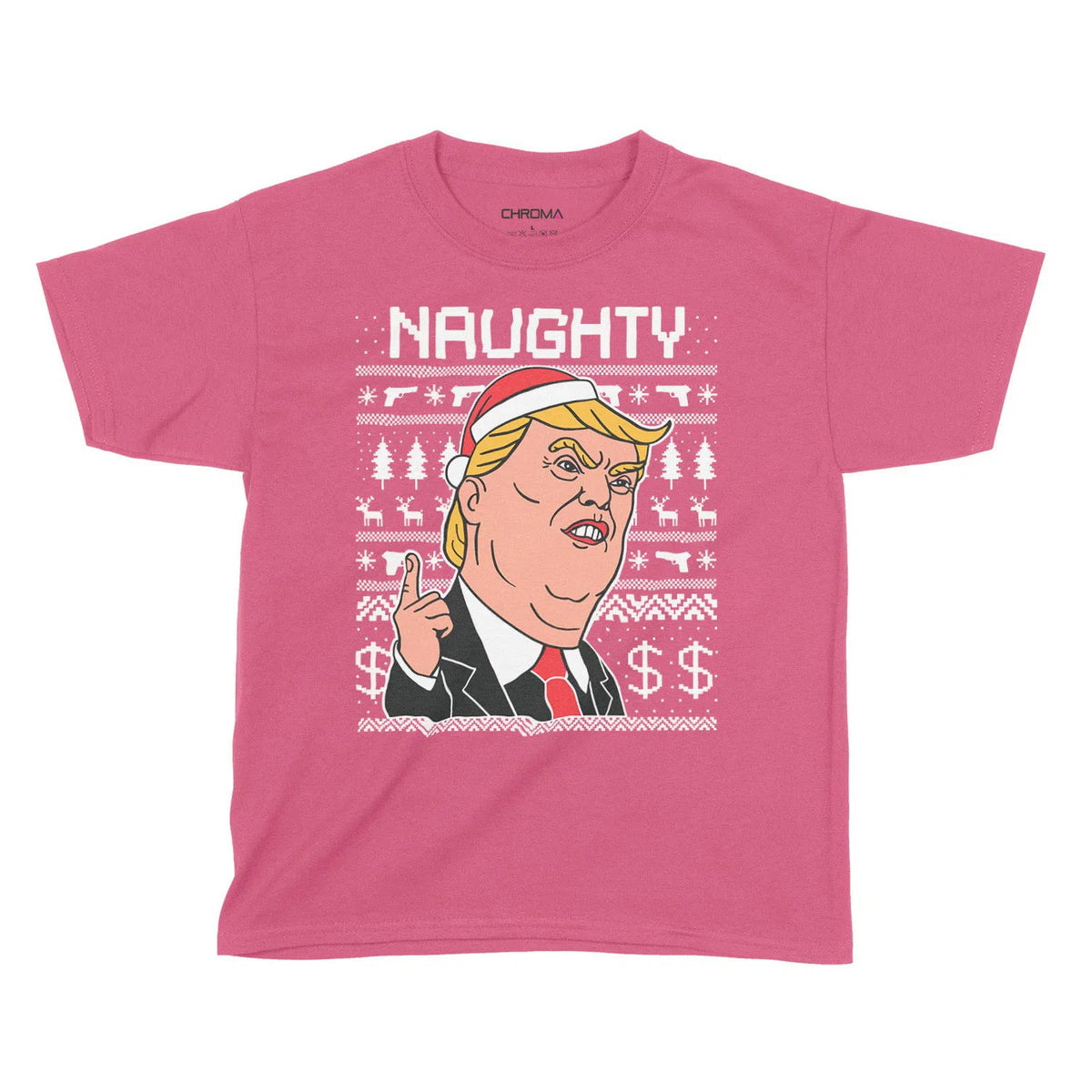 Naughty Trump Festive Fun | Kids Christmas T-Shirt Chroma Clothing