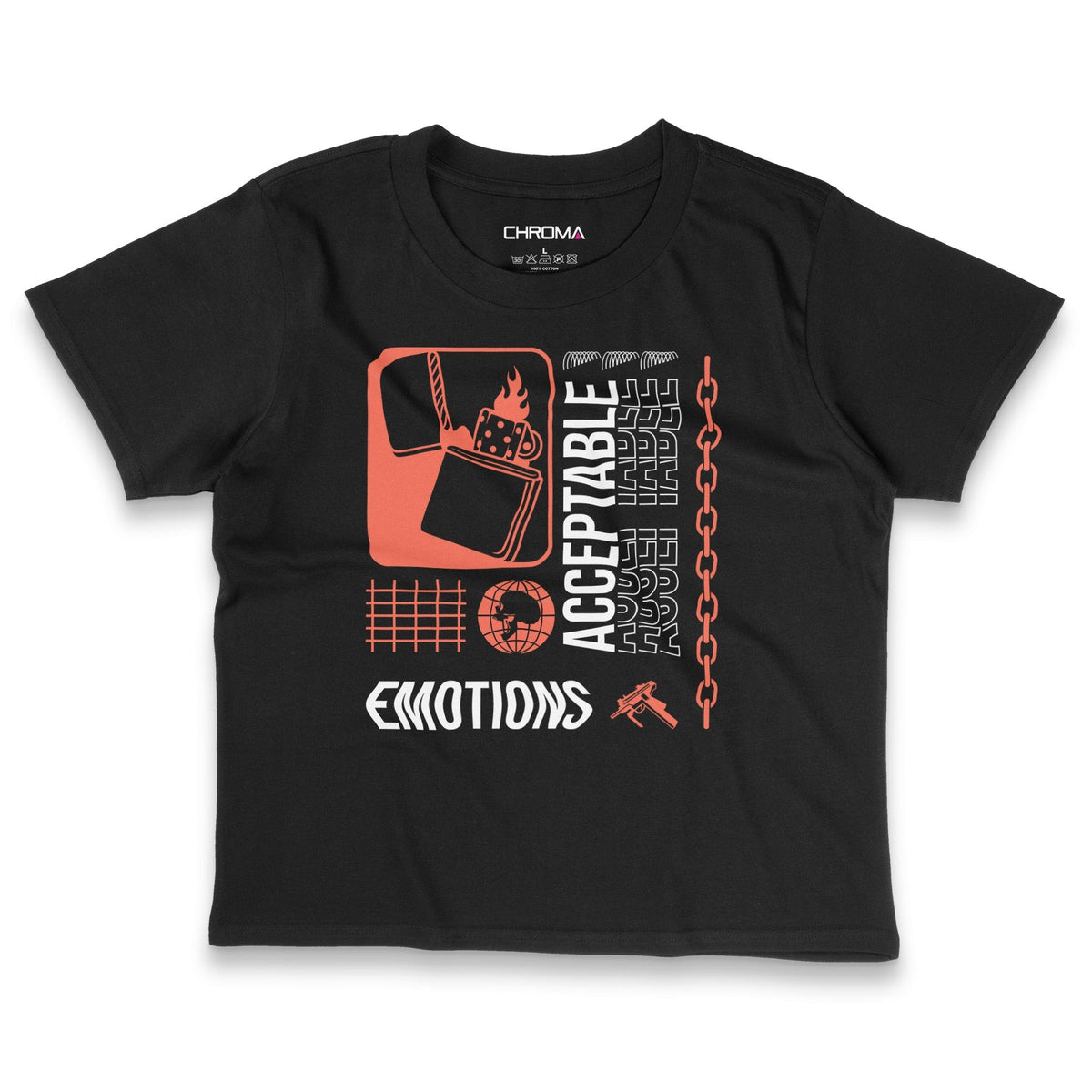 Acceptable Emotions | Women's Cropped T-Shirt Chroma Clothing