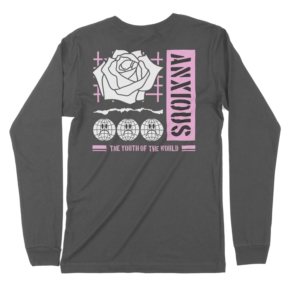 Anxious | Back Print | Long-Sleeve T-Shirt | Premium Quality Streetwea Chroma Clothing