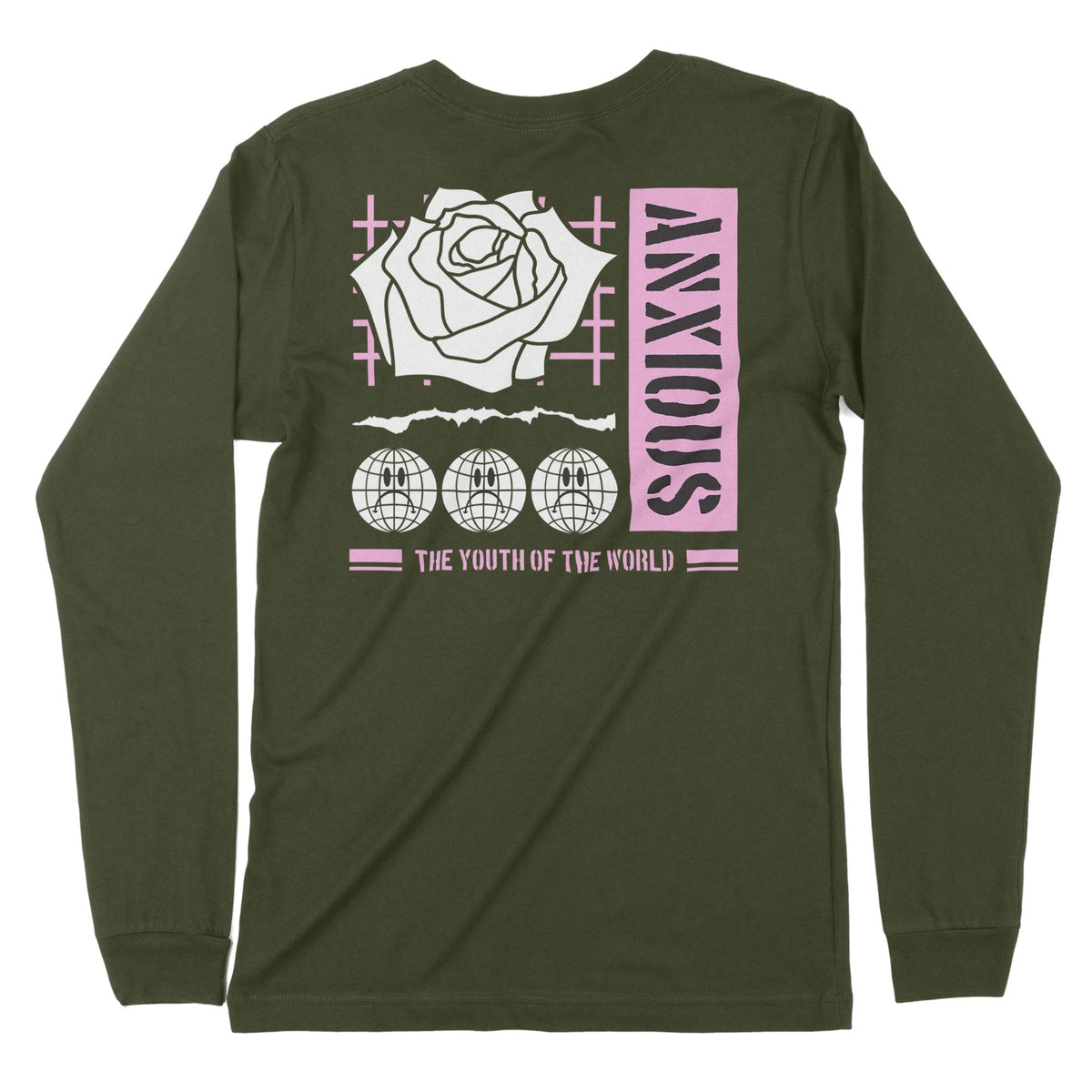 Anxious | Back Print | Long-Sleeve T-Shirt | Premium Quality Streetwea Chroma Clothing