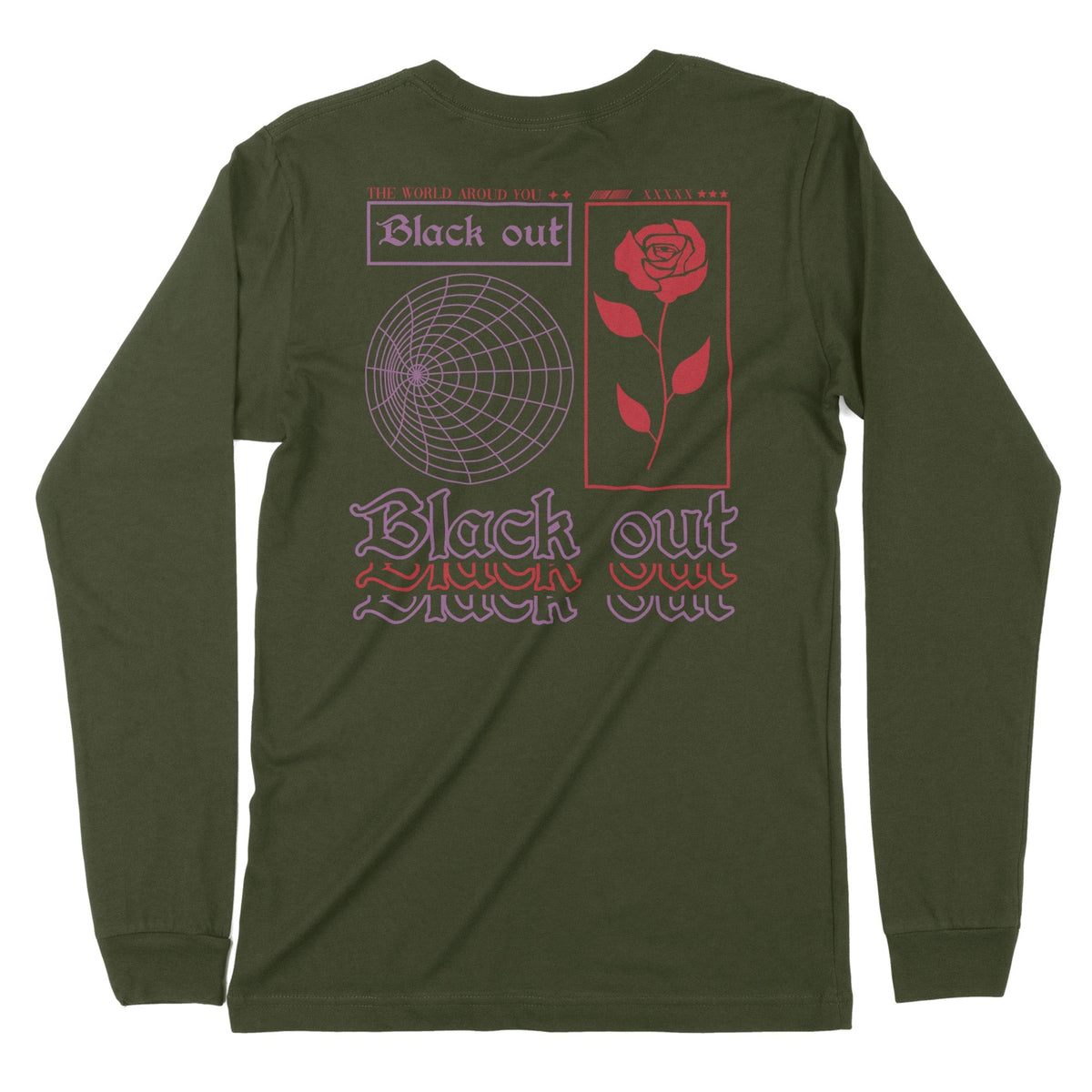 Black Out | Back Print | Long-Sleeve T-Shirt | Premium Quality Streetw Chroma Clothing