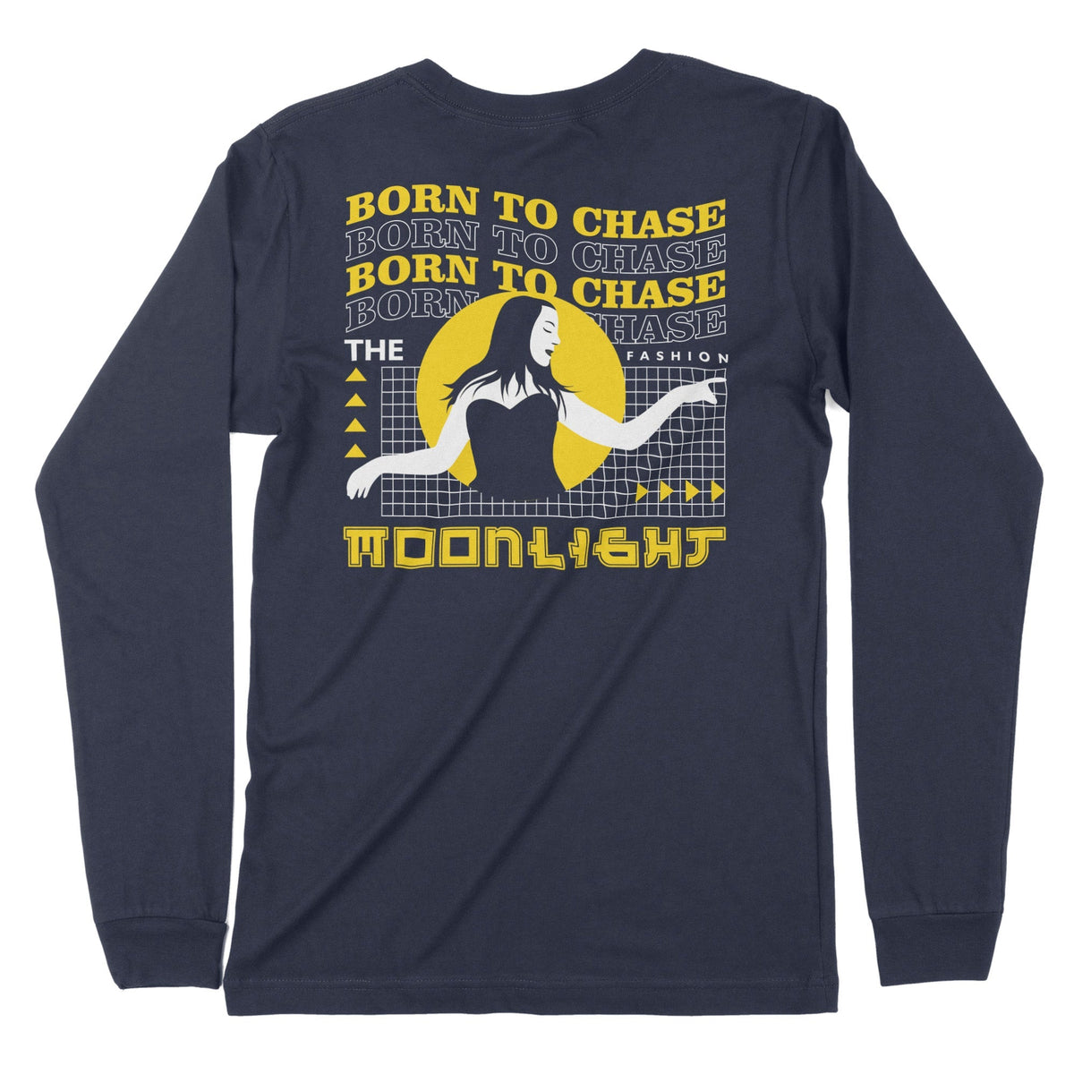 Born To Chase The Moonlight | Back Print | Long-Sleeve T-Shirt | Premi Chroma Clothing