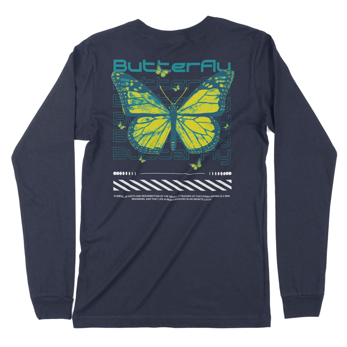 Butterfly | Back Print | Long-Sleeve T-Shirt | Premium Quality Streetw Chroma Clothing