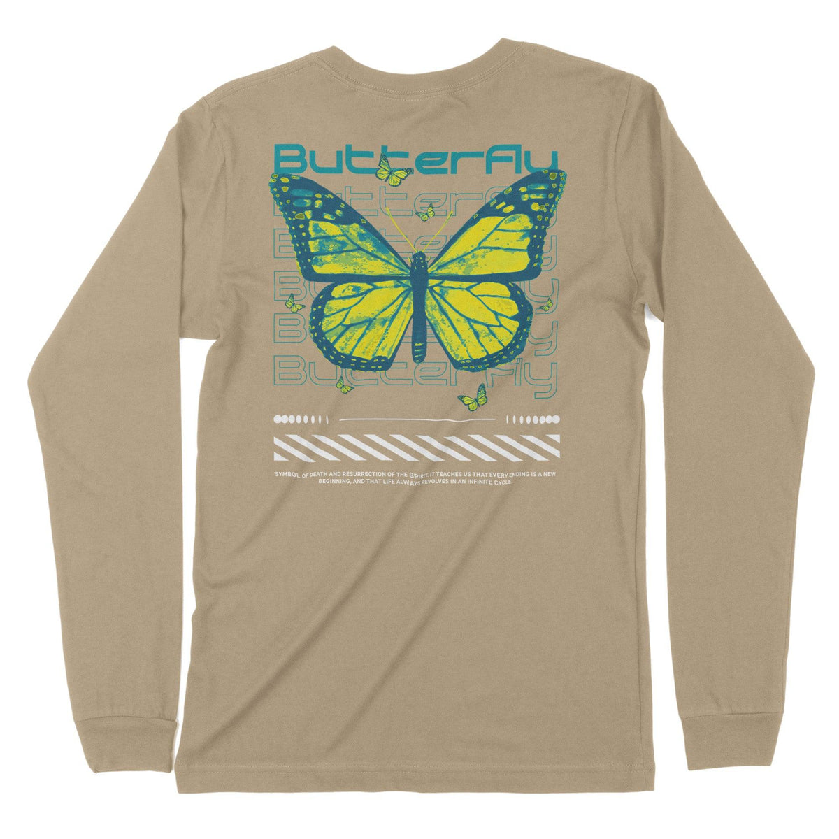 Butterfly | Back Print | Long-Sleeve T-Shirt | Premium Quality Streetw Chroma Clothing