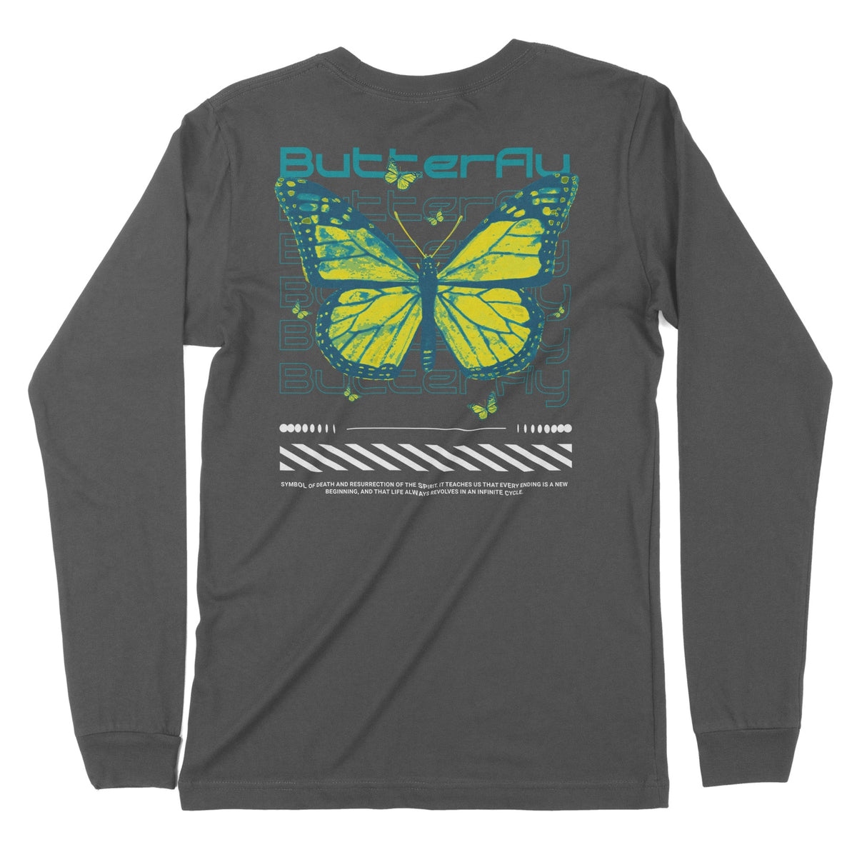 Butterfly | Back Print | Long-Sleeve T-Shirt | Premium Quality Streetw Chroma Clothing