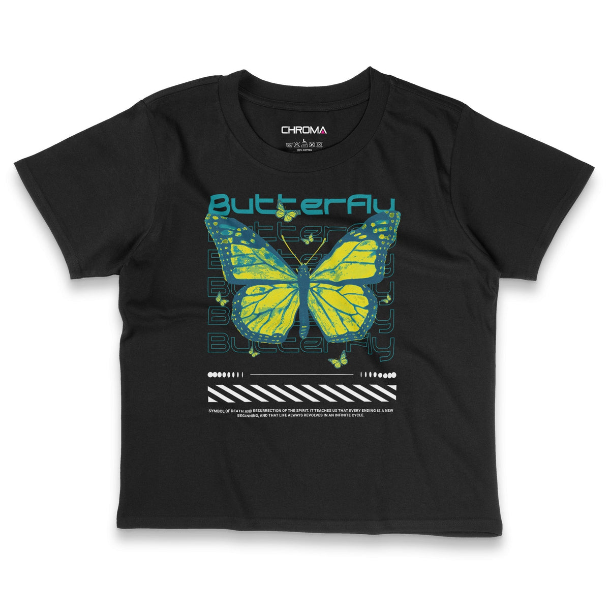 Butterfly | Women's Cropped T-Shirt Chroma Clothing
