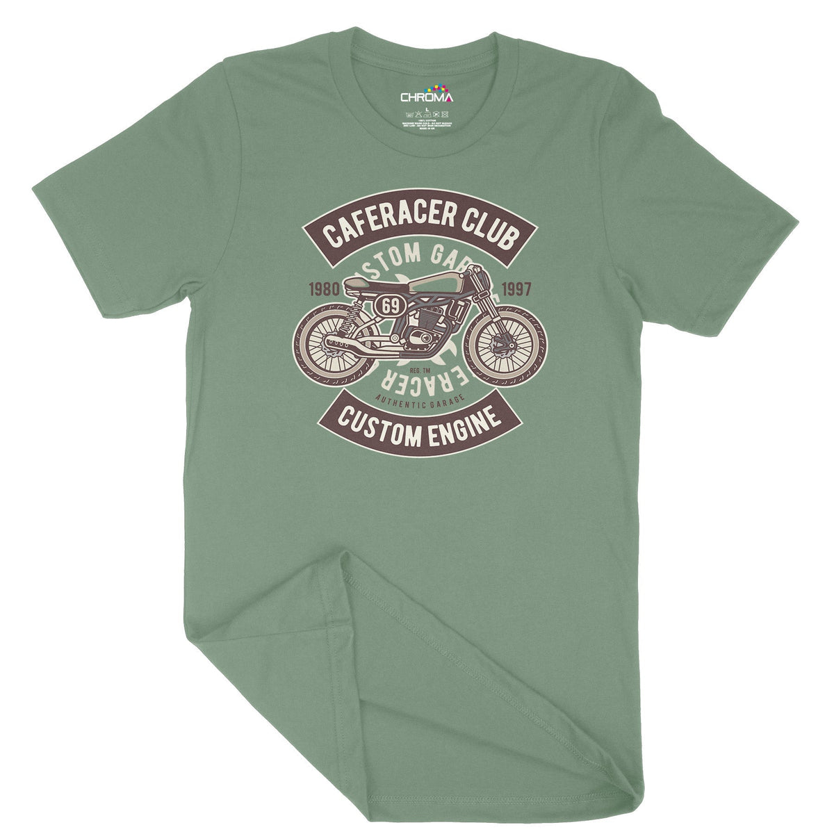 Caferacer Club | Vintage Adult T-Shirt | Classic Vintage Clothing Chroma Clothing