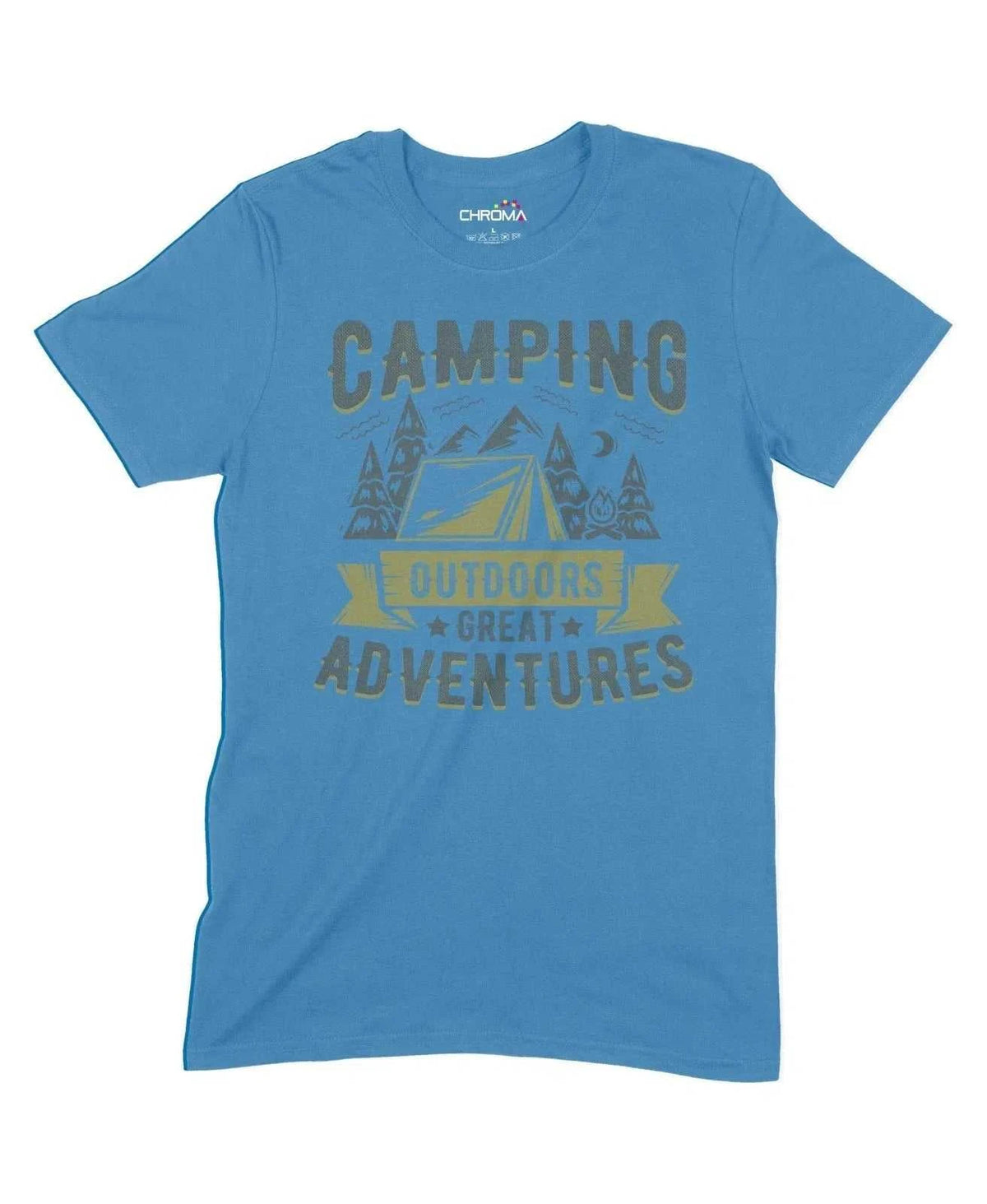 Camping Outdoors, Great Adventures Unisex Adult T-Shirt Chroma Clothing