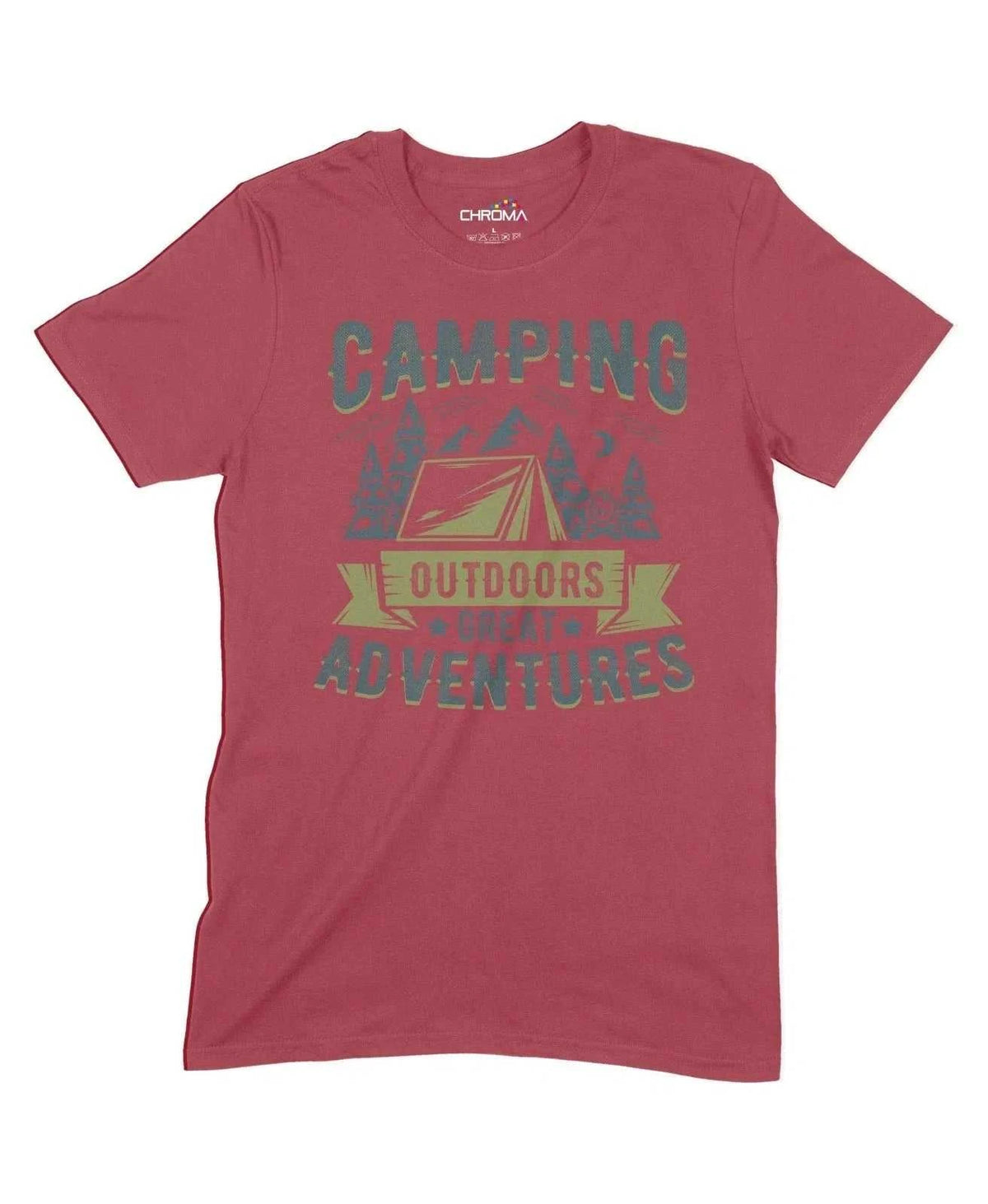 Camping Outdoors, Great Adventures Unisex Adult T-Shirt Chroma Clothing