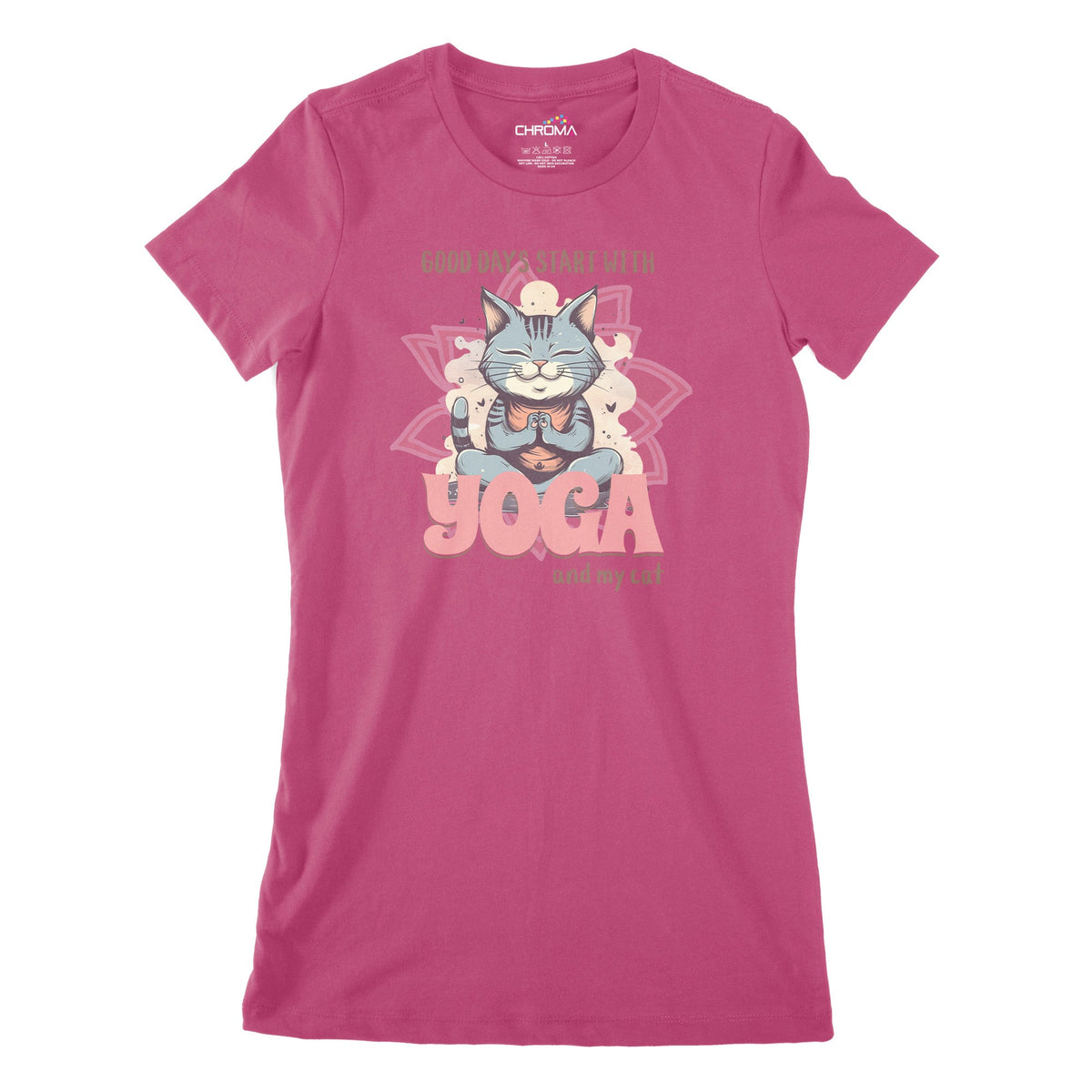 Cat Yoga Women's Classic Fitted T-Shirt Chroma Clothing