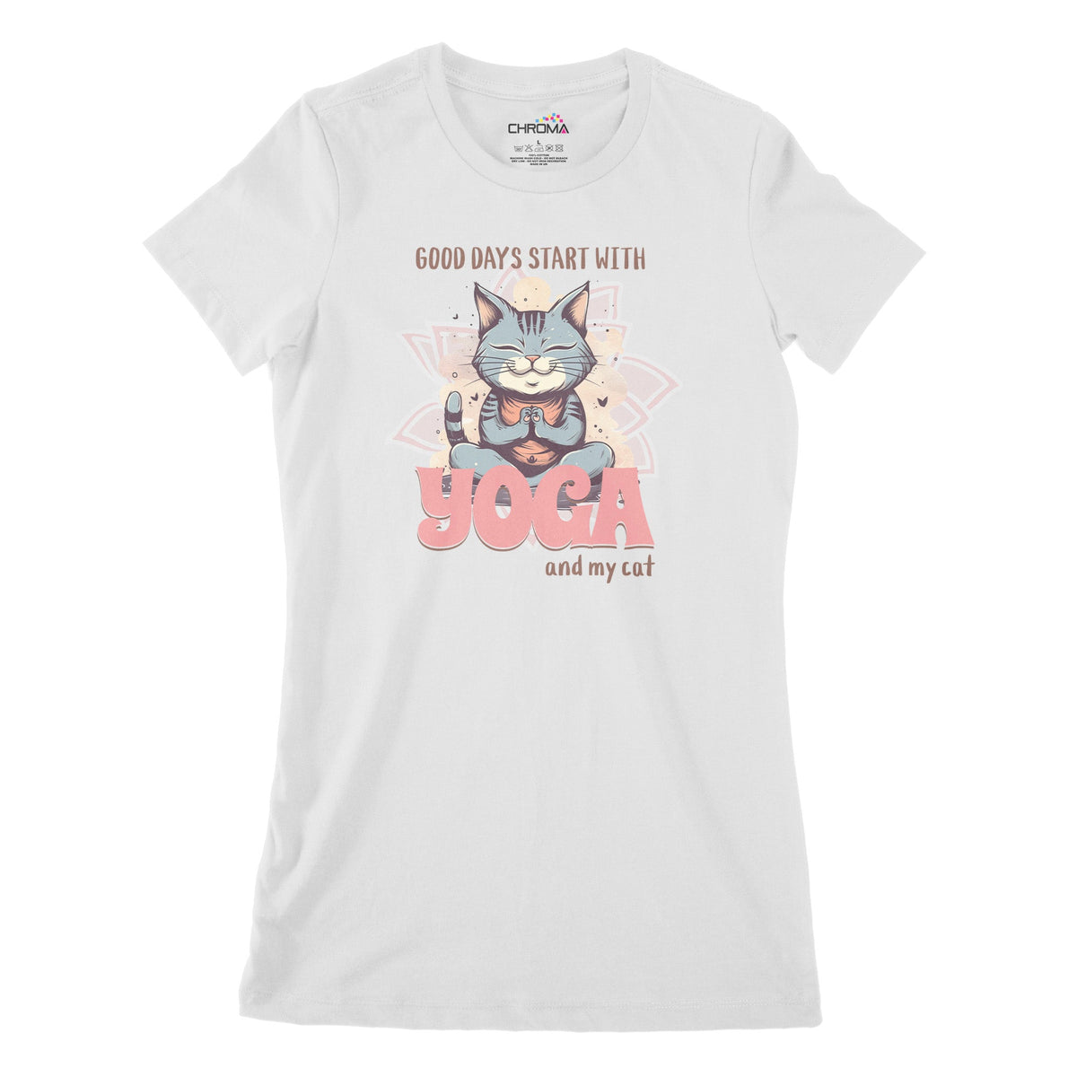 Cat Yoga Women's Classic Fitted T-Shirt Chroma Clothing