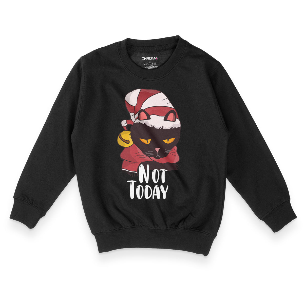 Not Today Festive Cat Lover | Kid's Christmas Sweatshirt Chroma Clothing