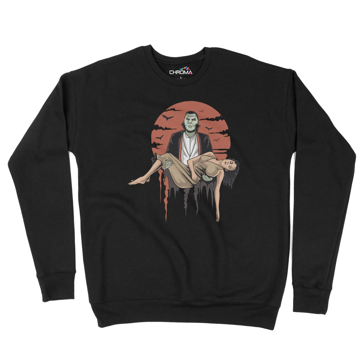 Classic Dracula Halloween Unisex Adult Sweatshirt | Premium HalloweenChroma Clothing