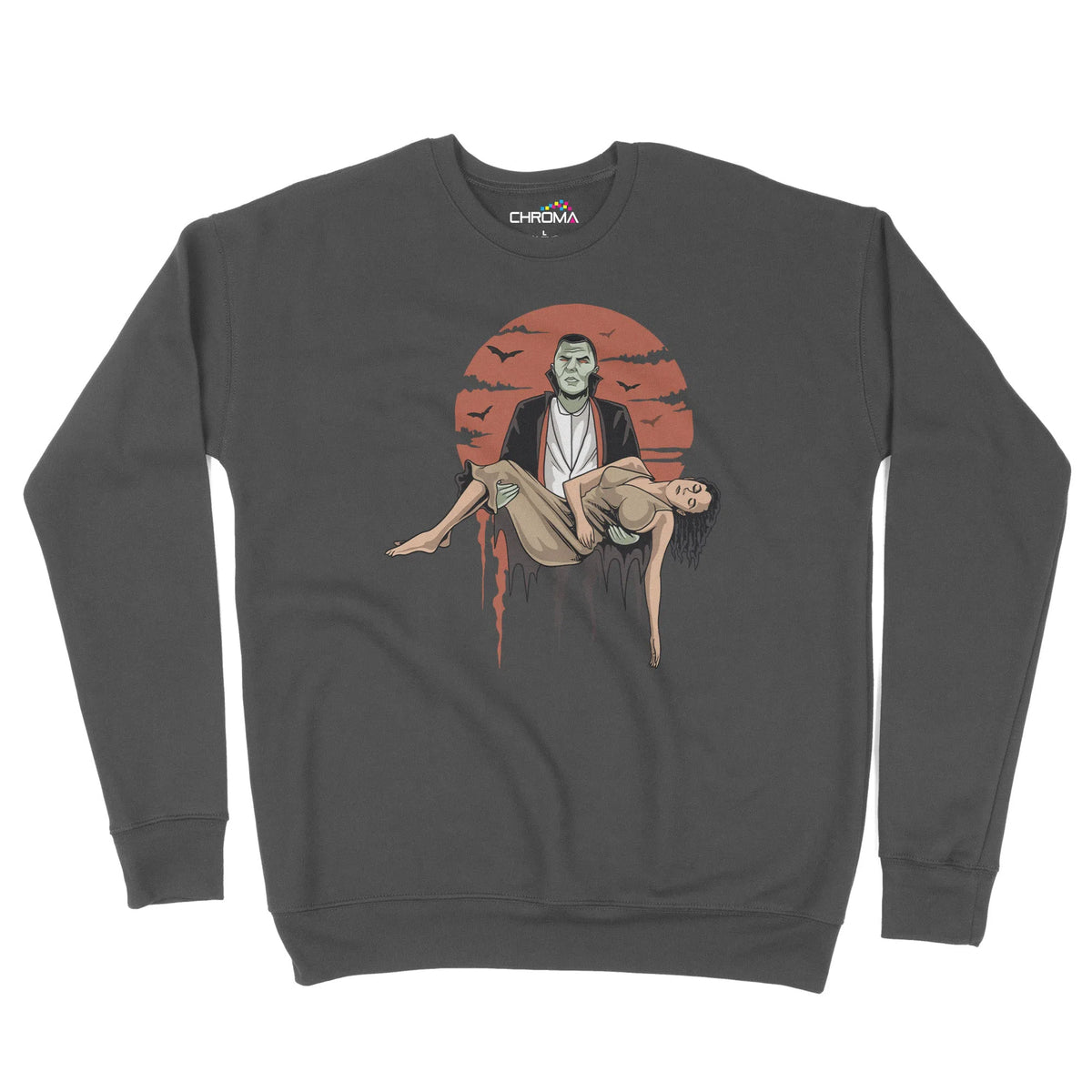 Classic Dracula Halloween Unisex Adult Sweatshirt | Premium HalloweenChroma Clothing