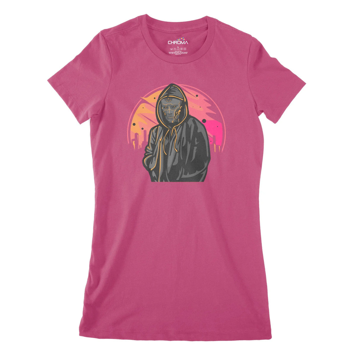 Cyborg Sunset Cyberpunk Women's Classic Fitted T-Shirt | Premium Quali Chroma Clothing