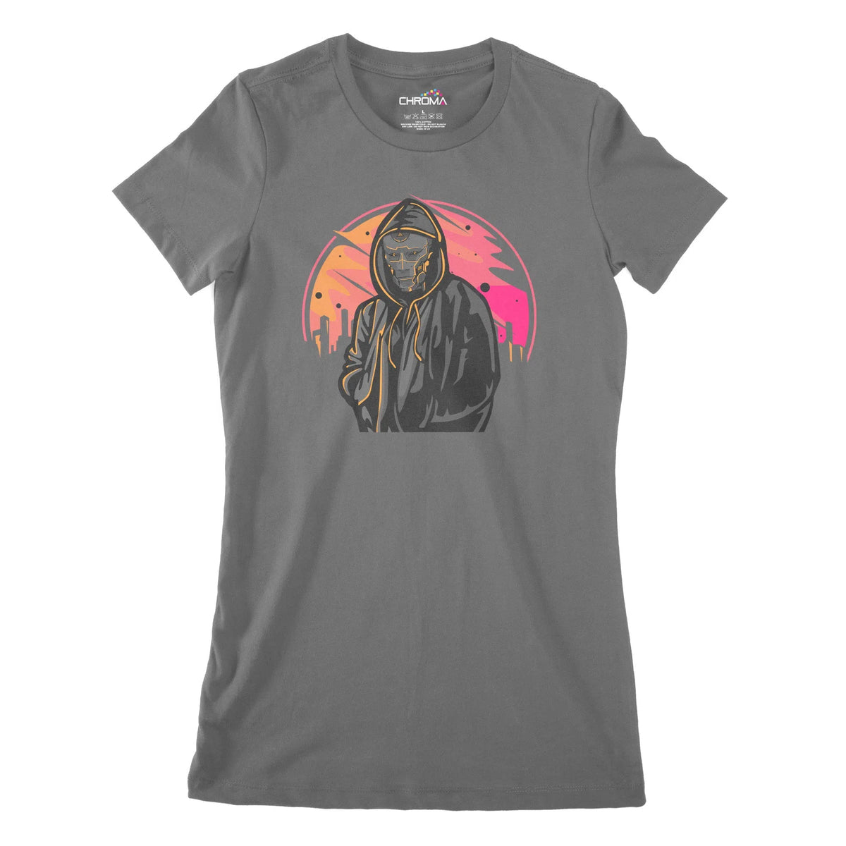 Cyborg Sunset Cyberpunk Women's Classic Fitted T-Shirt | Premium Quali Chroma Clothing