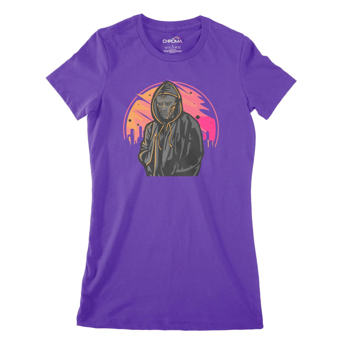 Cyborg Sunset Cyberpunk Women's Classic Fitted T-Shirt | Premium Quali Chroma Clothing