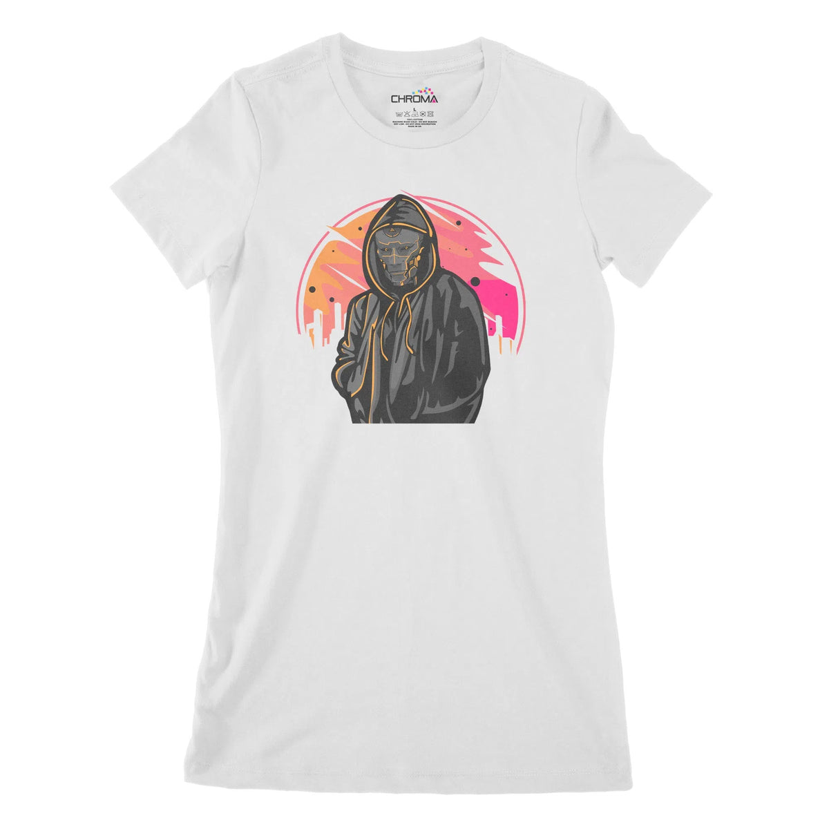 Cyborg Sunset Cyberpunk Women's Classic Fitted T-Shirt | Premium Quali Chroma Clothing