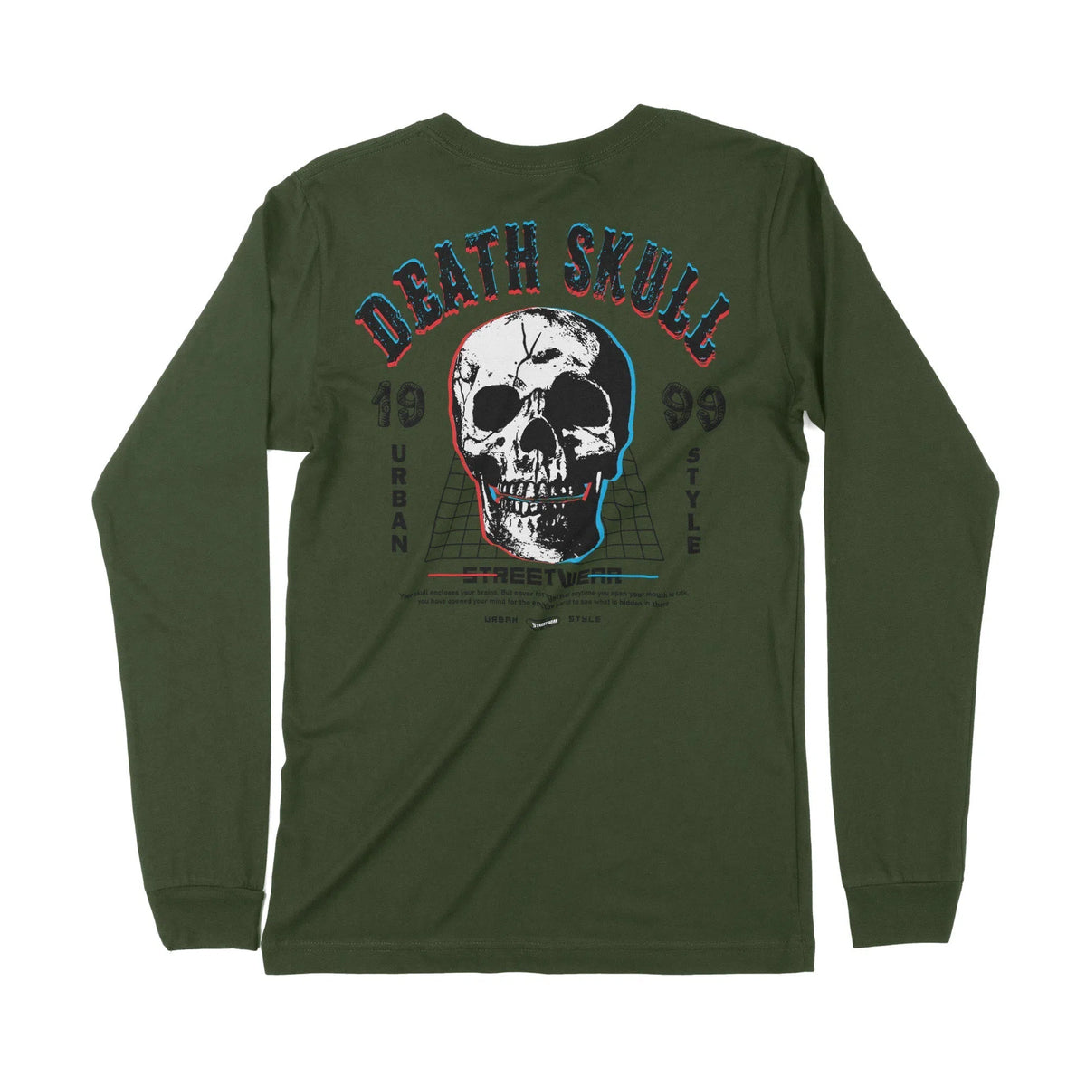 Death Skull | Back Print | Long-Sleeve T-Shirt | Premium Quality Stree Chroma Clothing