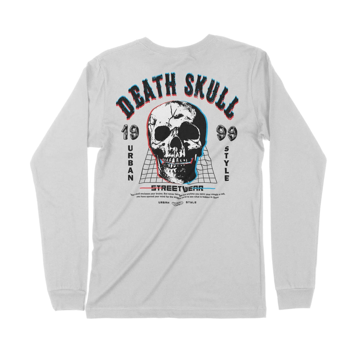 Death Skull | Back Print | Long-Sleeve T-Shirt | Premium Quality Stree Chroma Clothing