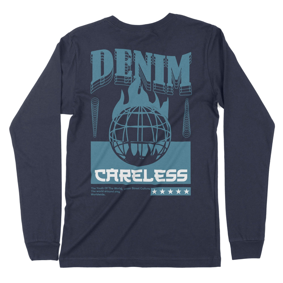 Denim | Back Print | Long-Sleeve T-Shirt | Premium Quality Streetwear Chroma Clothing