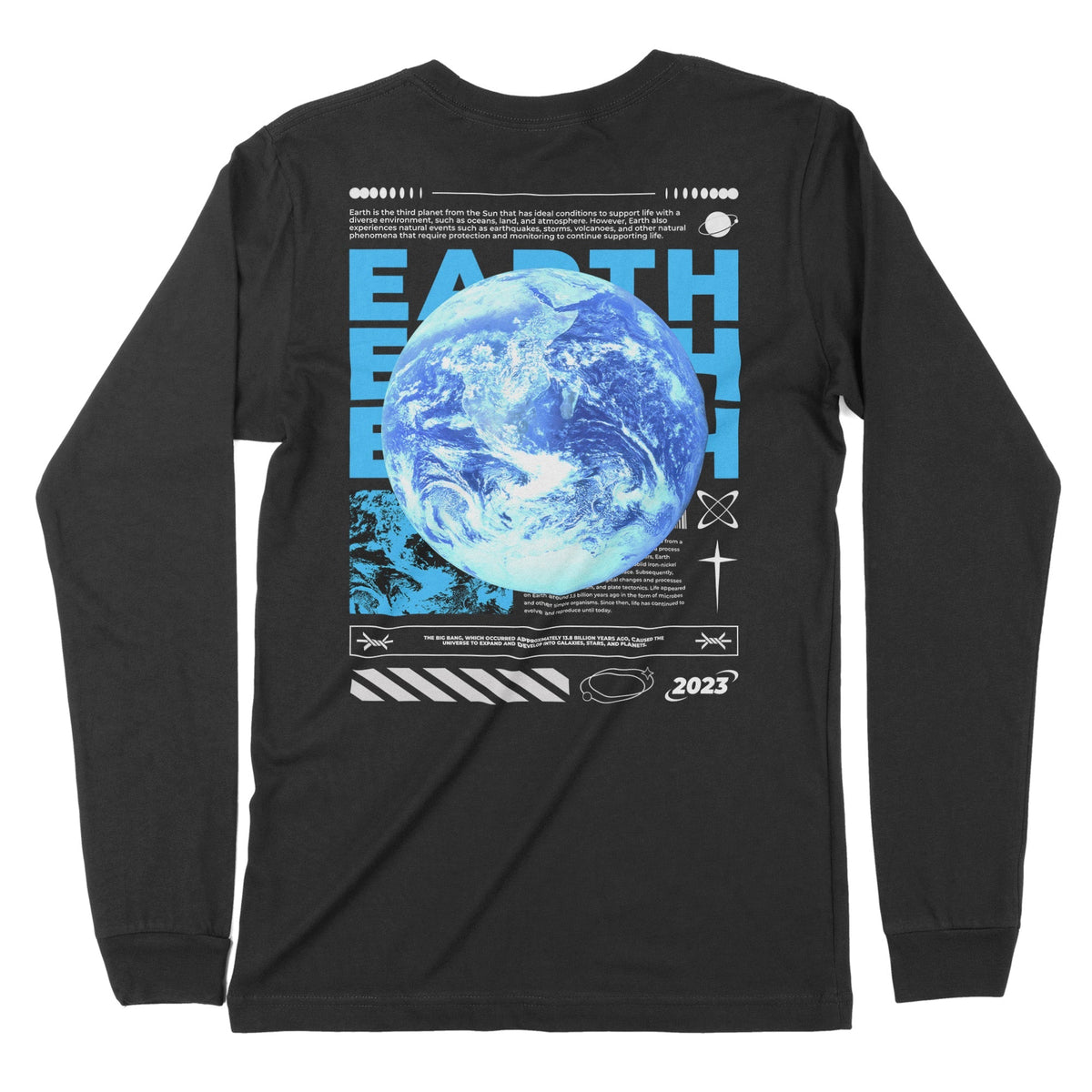 Earth | Back Print | Long-Sleeve T-Shirt | Premium Quality Streetwear Chroma Clothing
