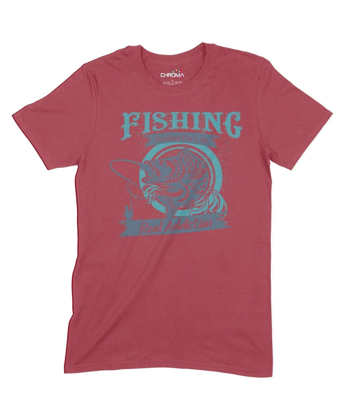 Fishing Hooked For Life Unisex Adult T-Shirt Chroma Clothing