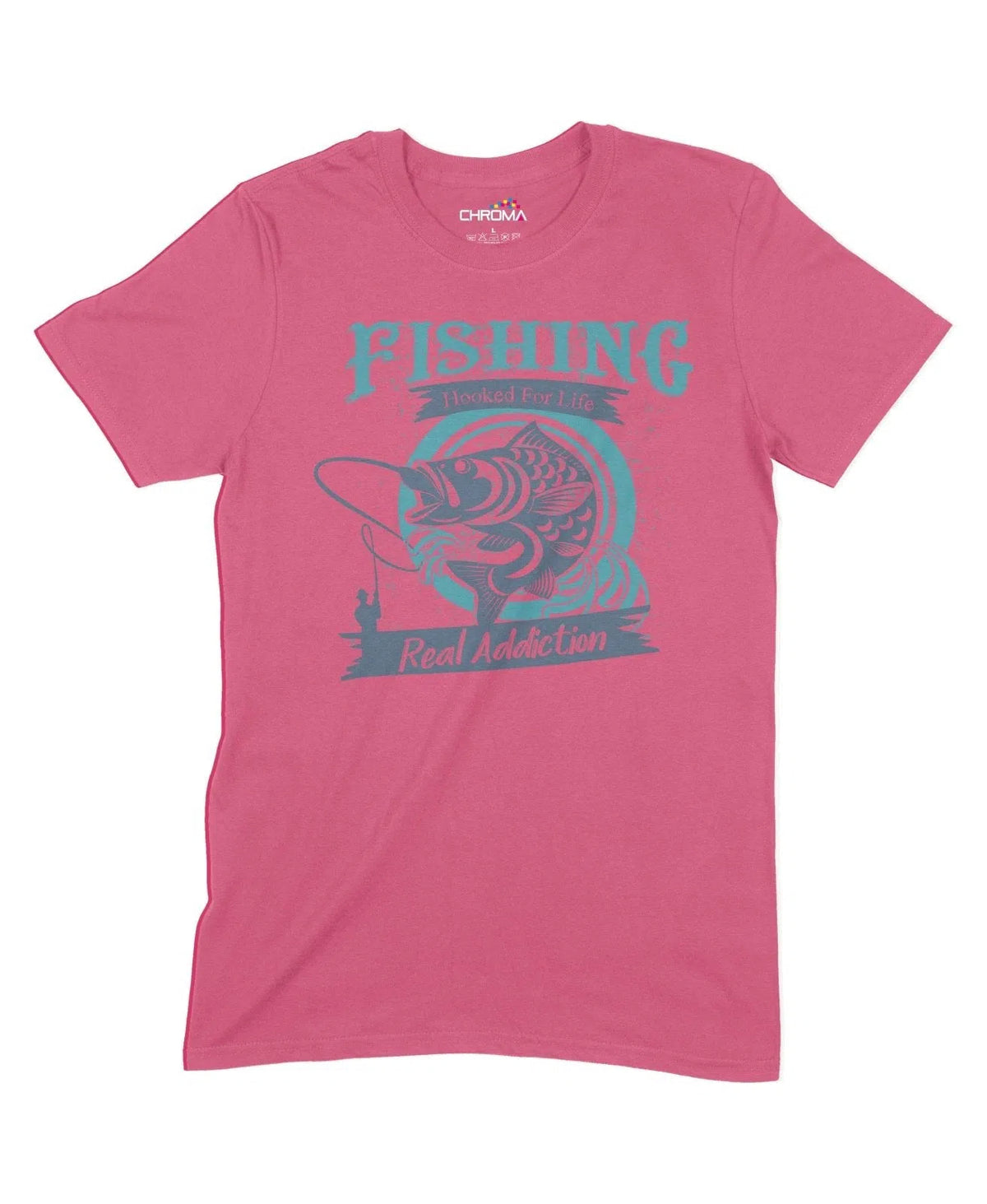 Fishing Hooked For Life Unisex Adult T-Shirt Chroma Clothing