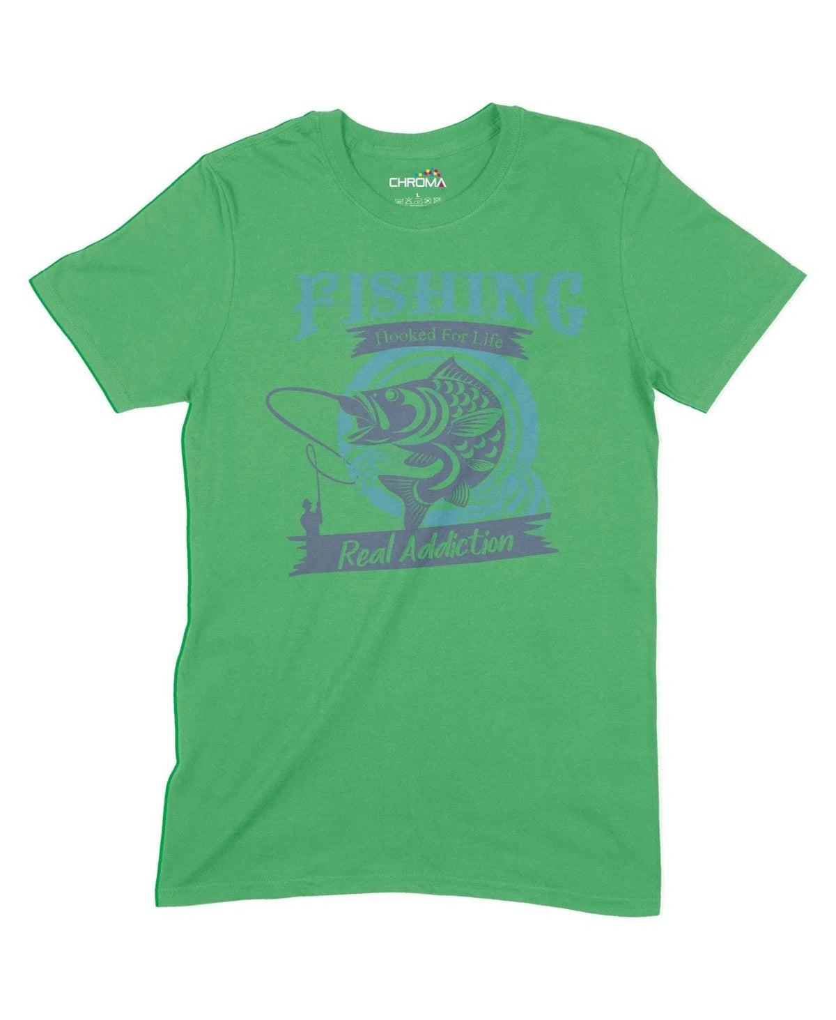 Fishing Hooked For Life Unisex Adult T-Shirt Chroma Clothing