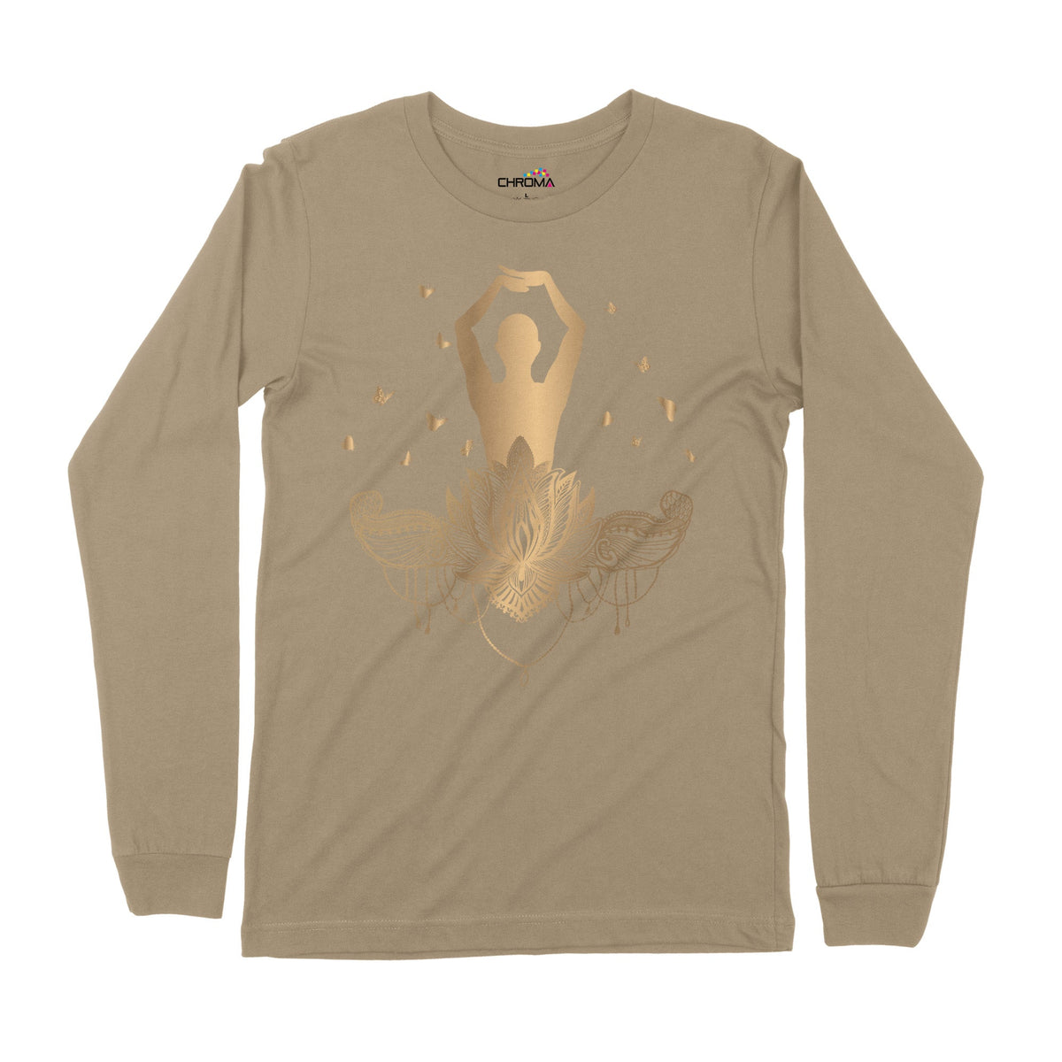 Golden Yoga | Long-Sleeve T-Shirt | Premium Quality Streetwear Chroma Clothing