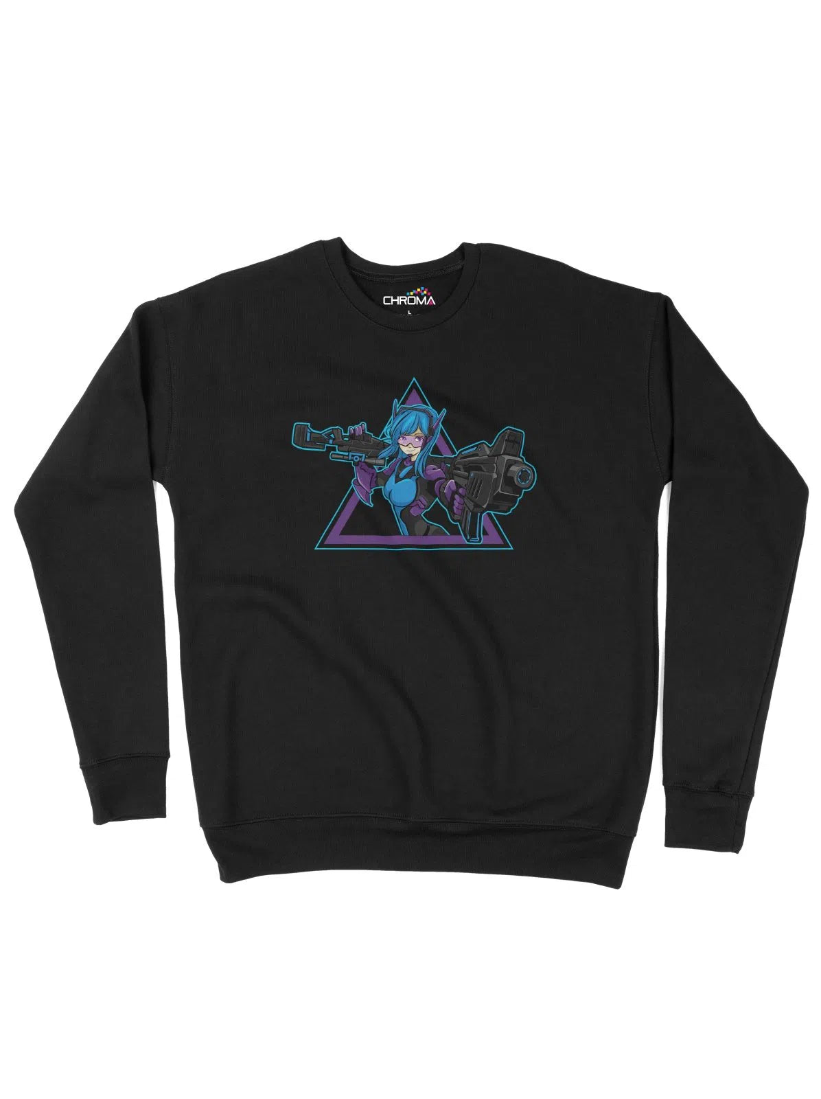 Gun Girl Anime Cyberpunk Unisex Adult Sweatshirt | Premium Quality Str Chroma Clothing