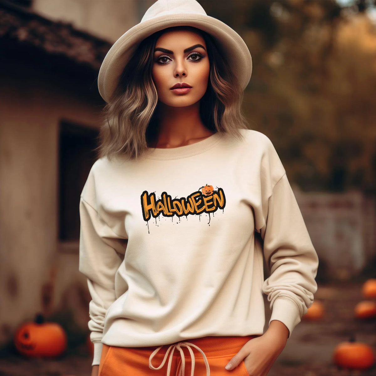 Halloween Time Women's Premium Snug Sweater | Premium Halloween Clothi Chroma Clothing