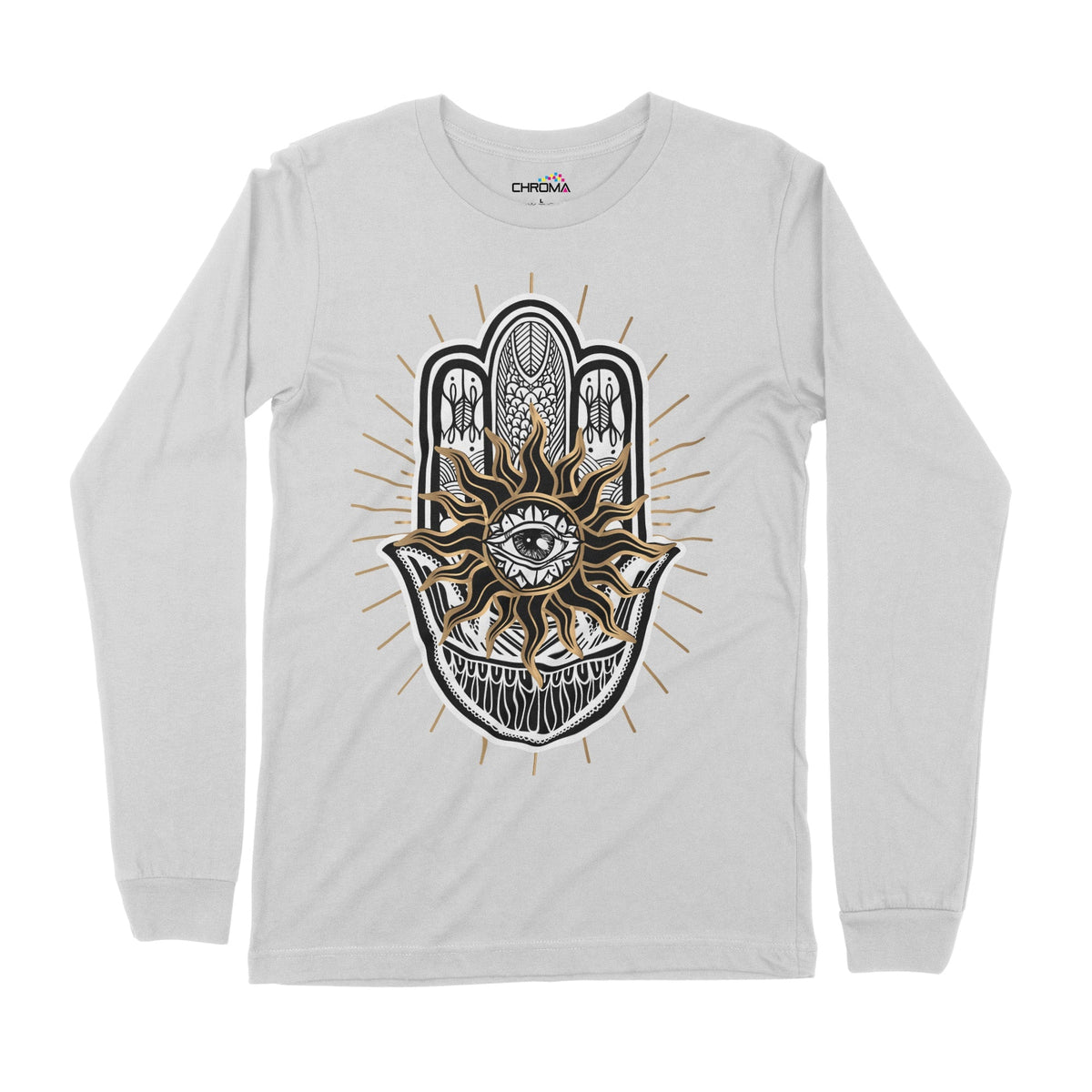 Hamsa Hand Evil Eye | Long-Sleeve T-Shirt | Premium Quality Streetwear Chroma Clothing