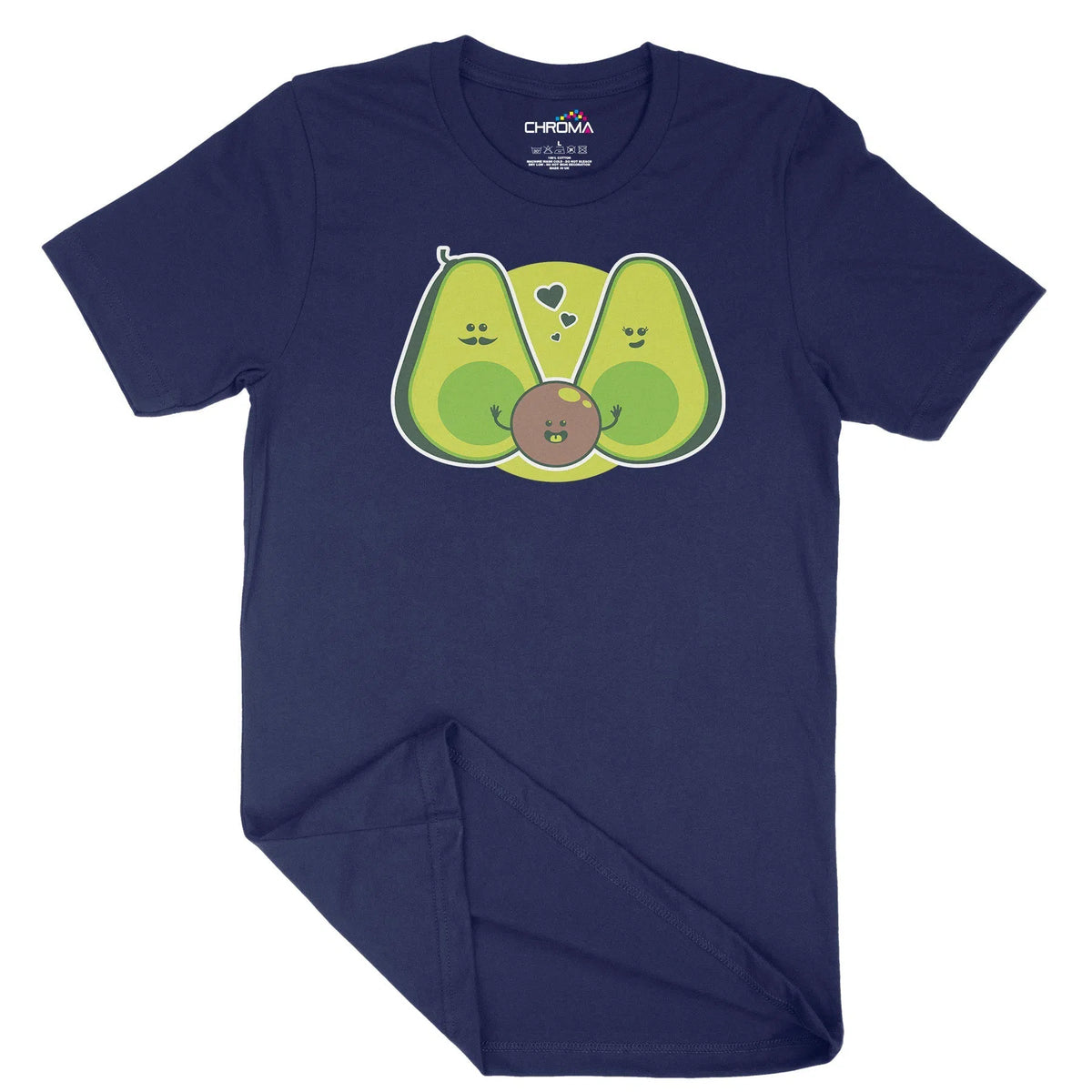 Happy Avocado Unisex Adult T-Shirt | Quality Slogan Clothing Chroma Clothing