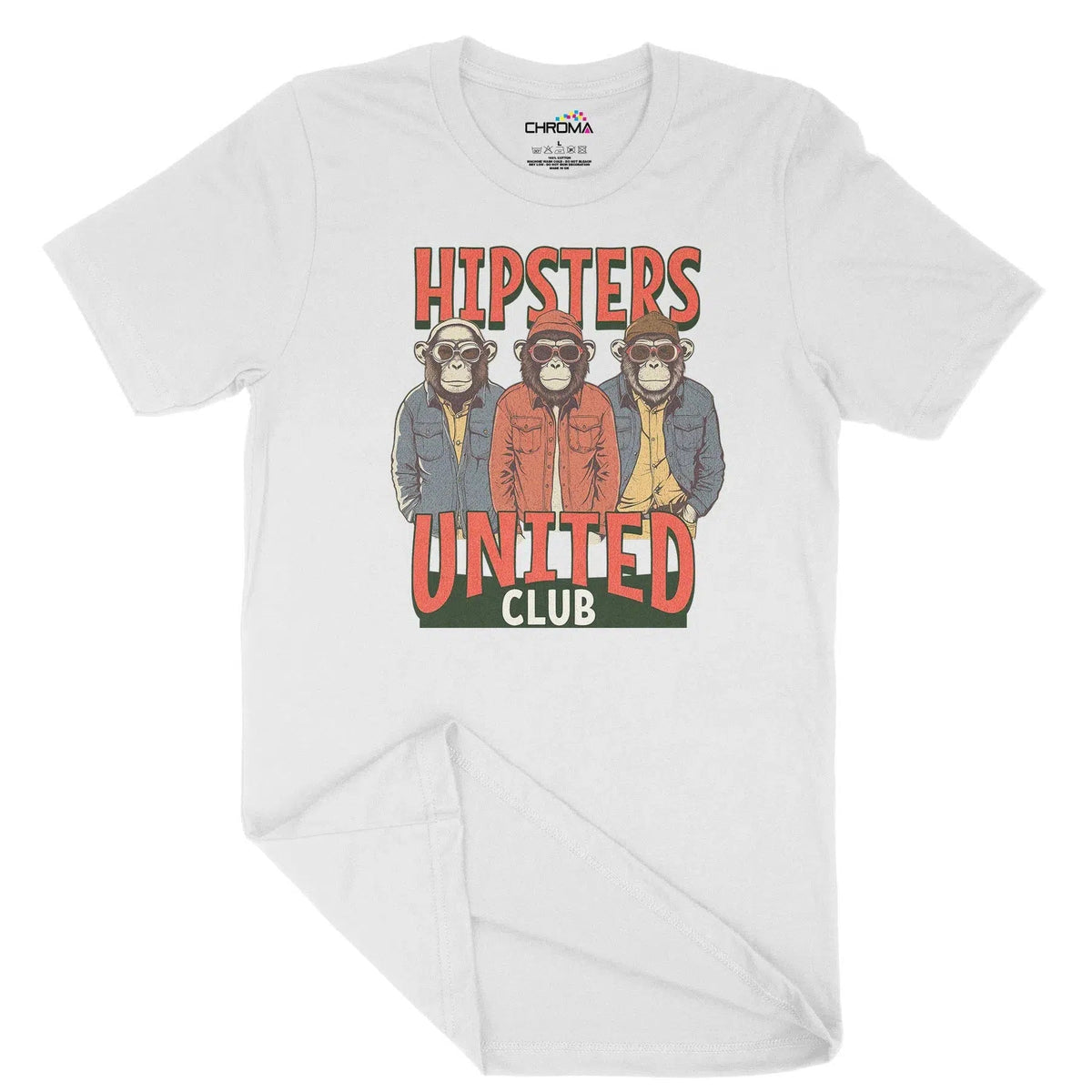 Hipsters United Club Unisex Adult T-Shirt Chroma Clothing