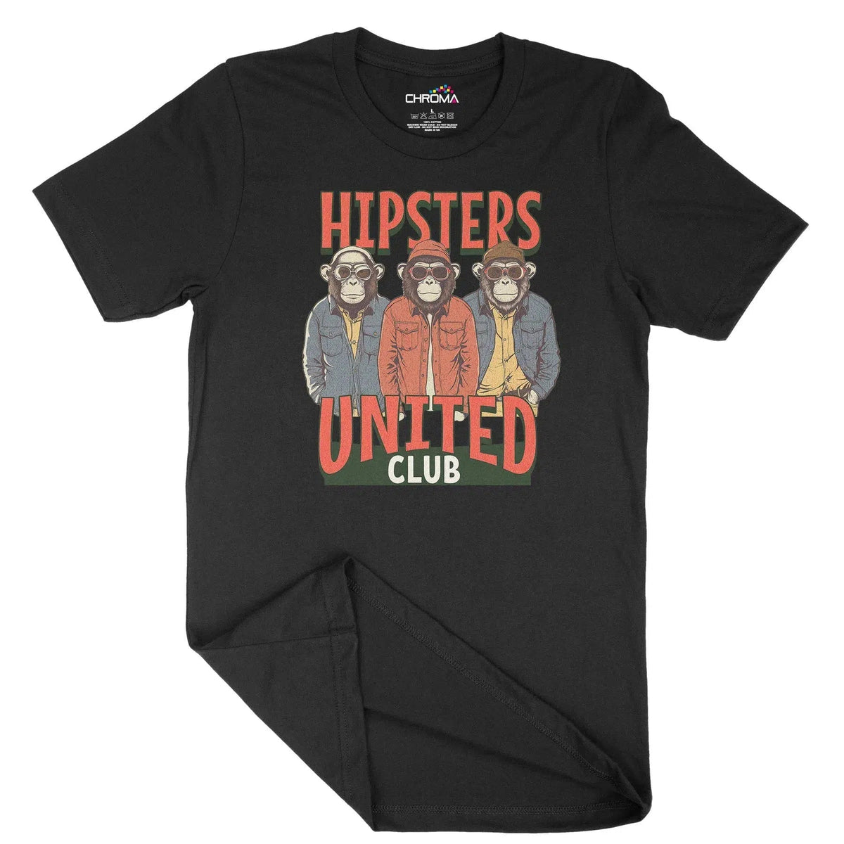 Hipsters United Club Unisex Adult T-Shirt Chroma Clothing