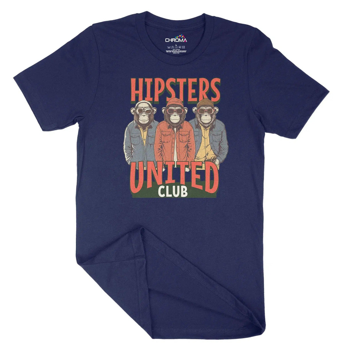 Hipsters United Club Unisex Adult T-Shirt Chroma Clothing