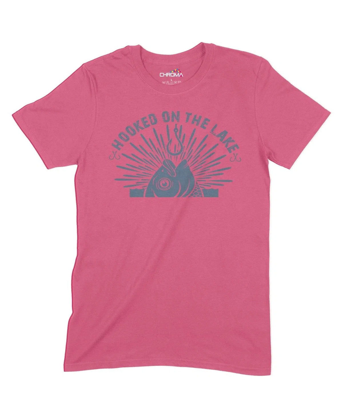 Hooked On The Lake Unisex Adult T-Shirt Chroma Clothing