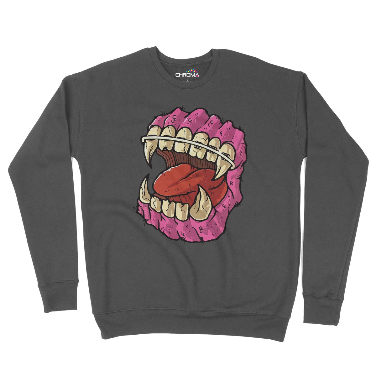 Horror Teeth Halloween Unisex Adult Sweatshirt | Premium Halloween Clo Chroma Clothing