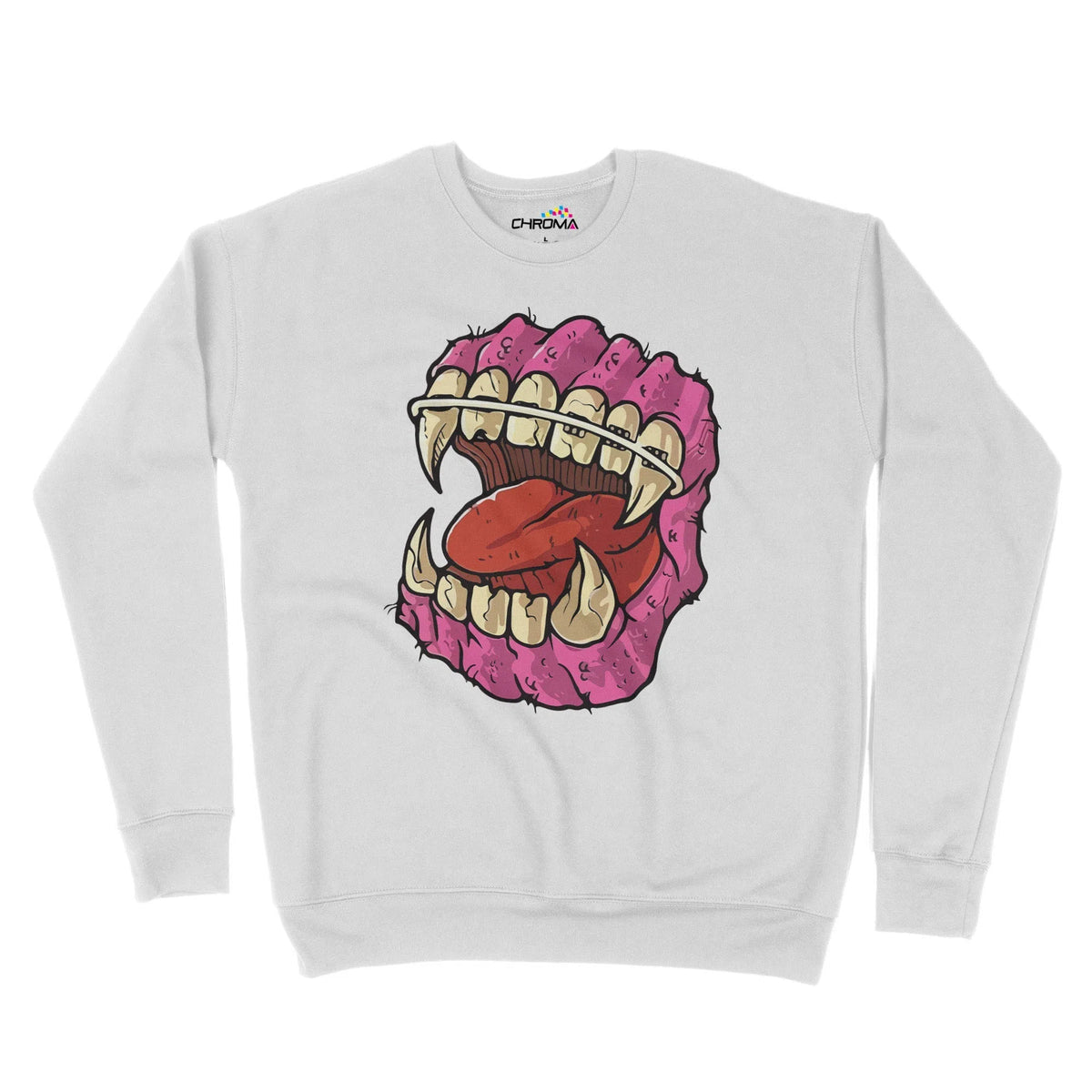 Horror Teeth Halloween Unisex Adult Sweatshirt | Premium Halloween Clo Chroma Clothing