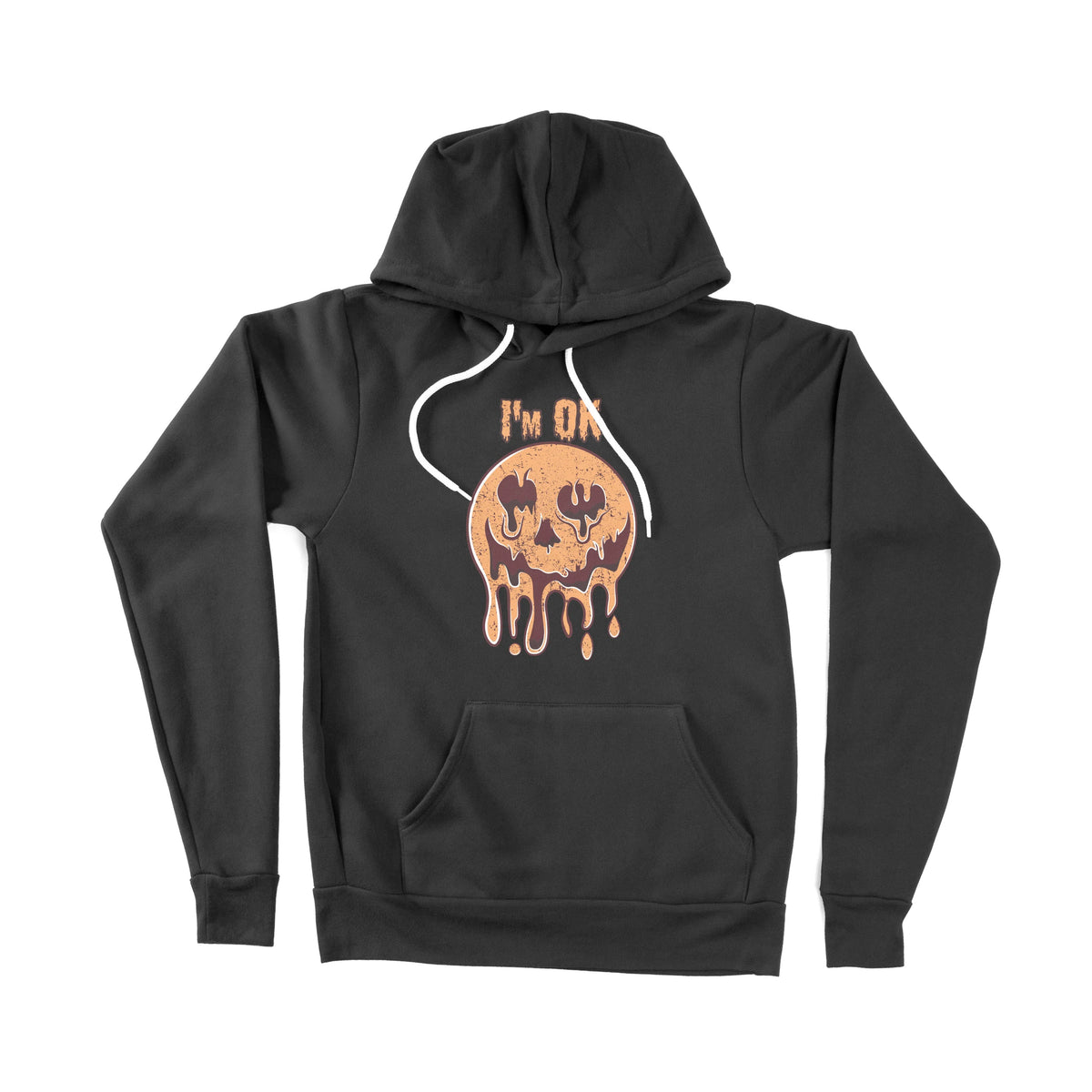 I'M Ok Melting Pumpkin Halloween Unisex Adult Pullover Hoodie | Premiu Chroma Clothing