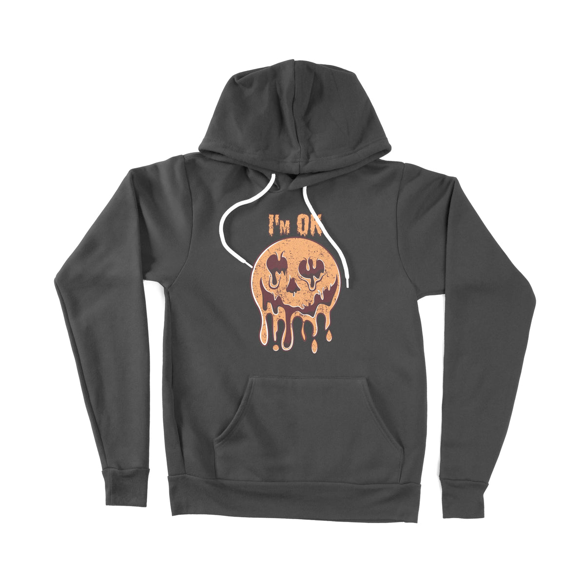 I'M Ok Melting Pumpkin Halloween Unisex Adult Pullover Hoodie | Premiu Chroma Clothing