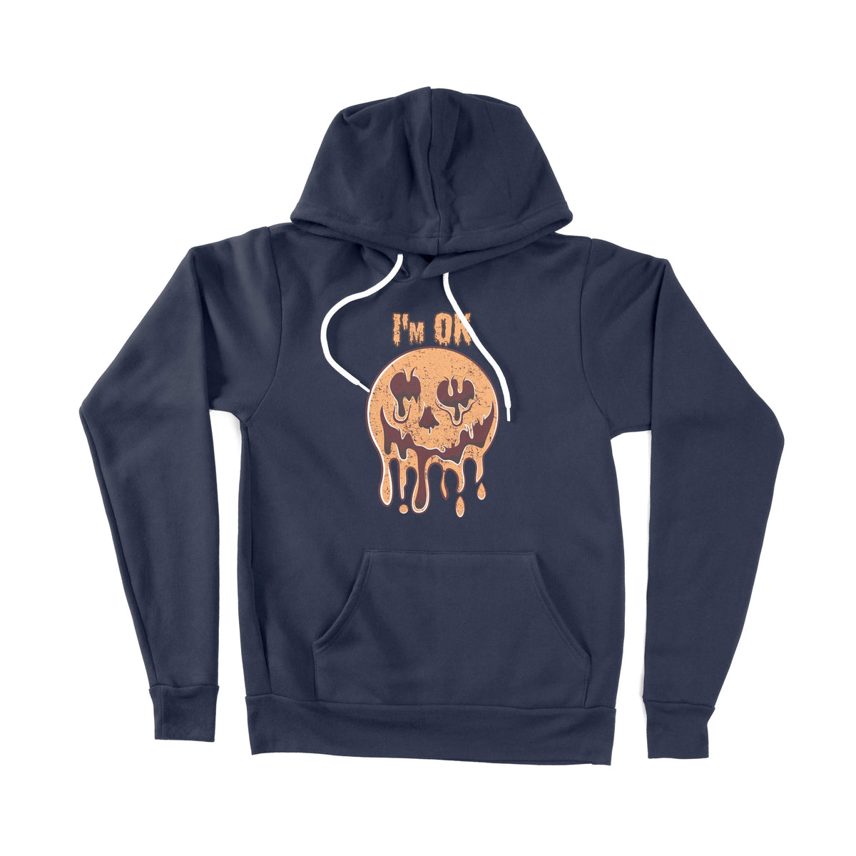 I'M Ok Melting Pumpkin Halloween Unisex Adult Pullover Hoodie | Premiu Chroma Clothing