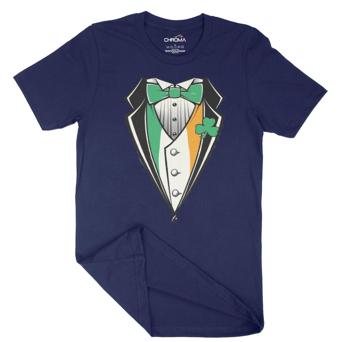 Irish Suit And Bowtie Unisex Adult T-Shirt | Quality Slogan Clothing Chroma Clothing