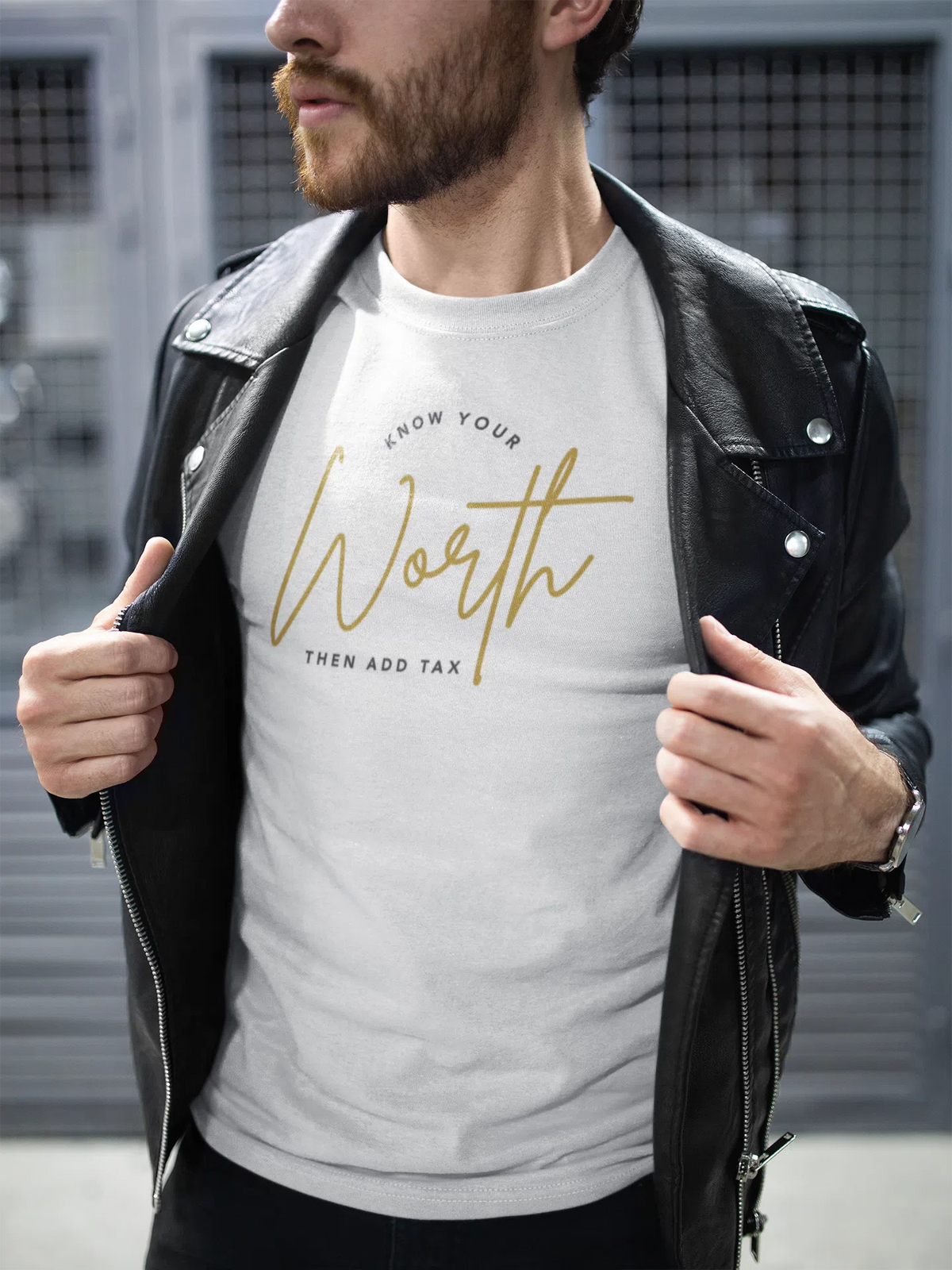 Know Your Worth Then Add Tax Unisex Adult T-Shirt Chroma Clothing