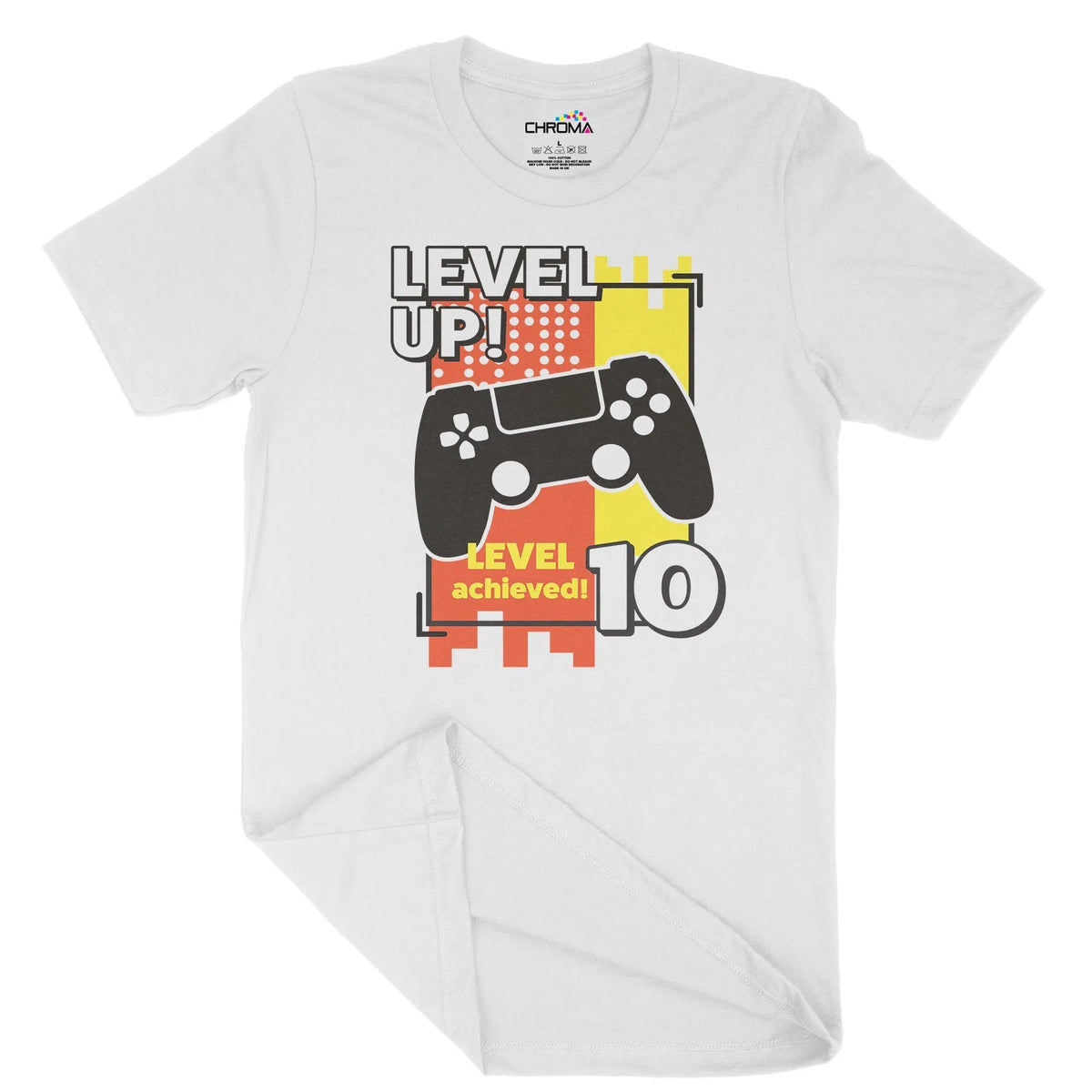 Level Up 10 Gamer Unisex Adult T-Shirt | Quality Slogan Clothing Chroma Clothing