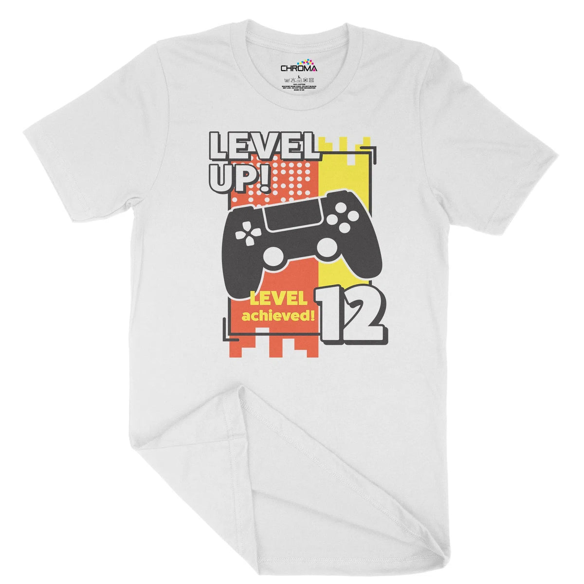 Level Up 12 Gamer Unisex Adult T-Shirt | Quality Slogan Clothing Chroma Clothing